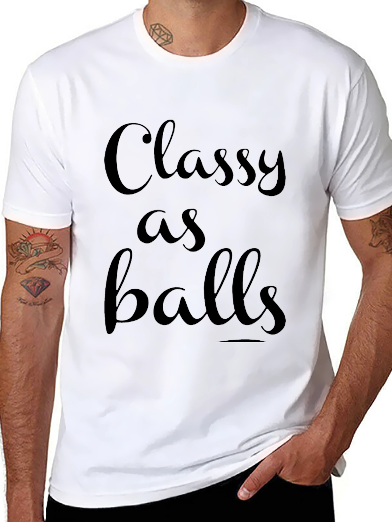 Black Classy As Balls Black Graphic T-Shirt view 8