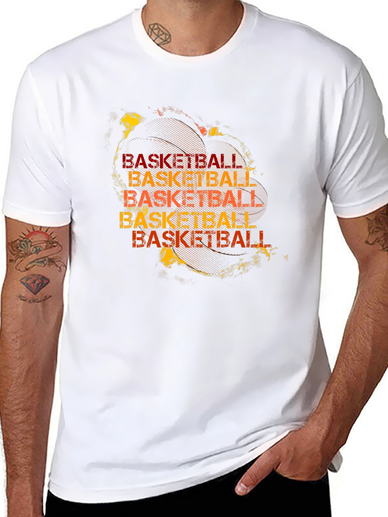 Black Basketball Graphic Print T-Shirt view 8