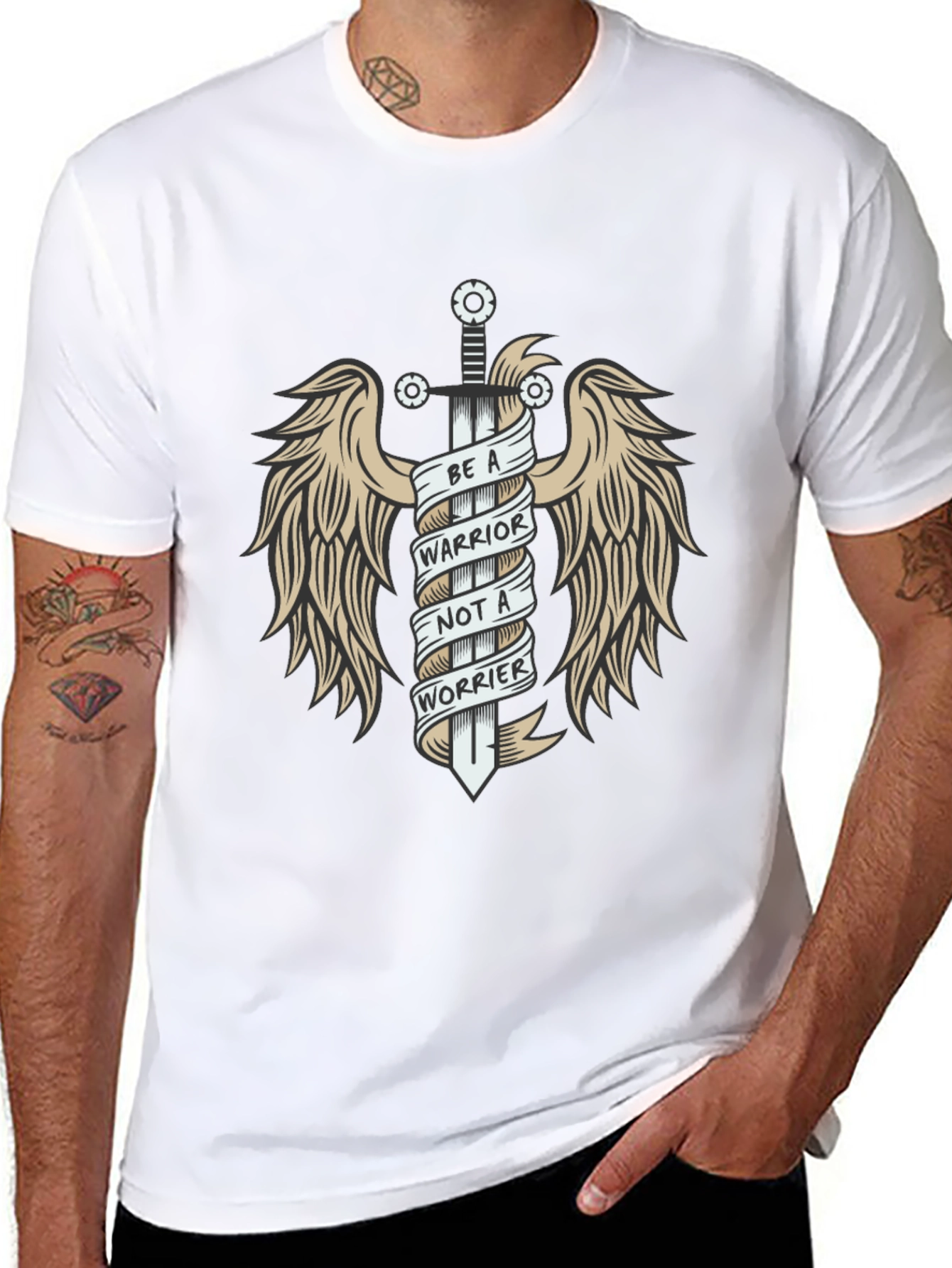 Black Warrior Not Worrier Graphic Tee view 8