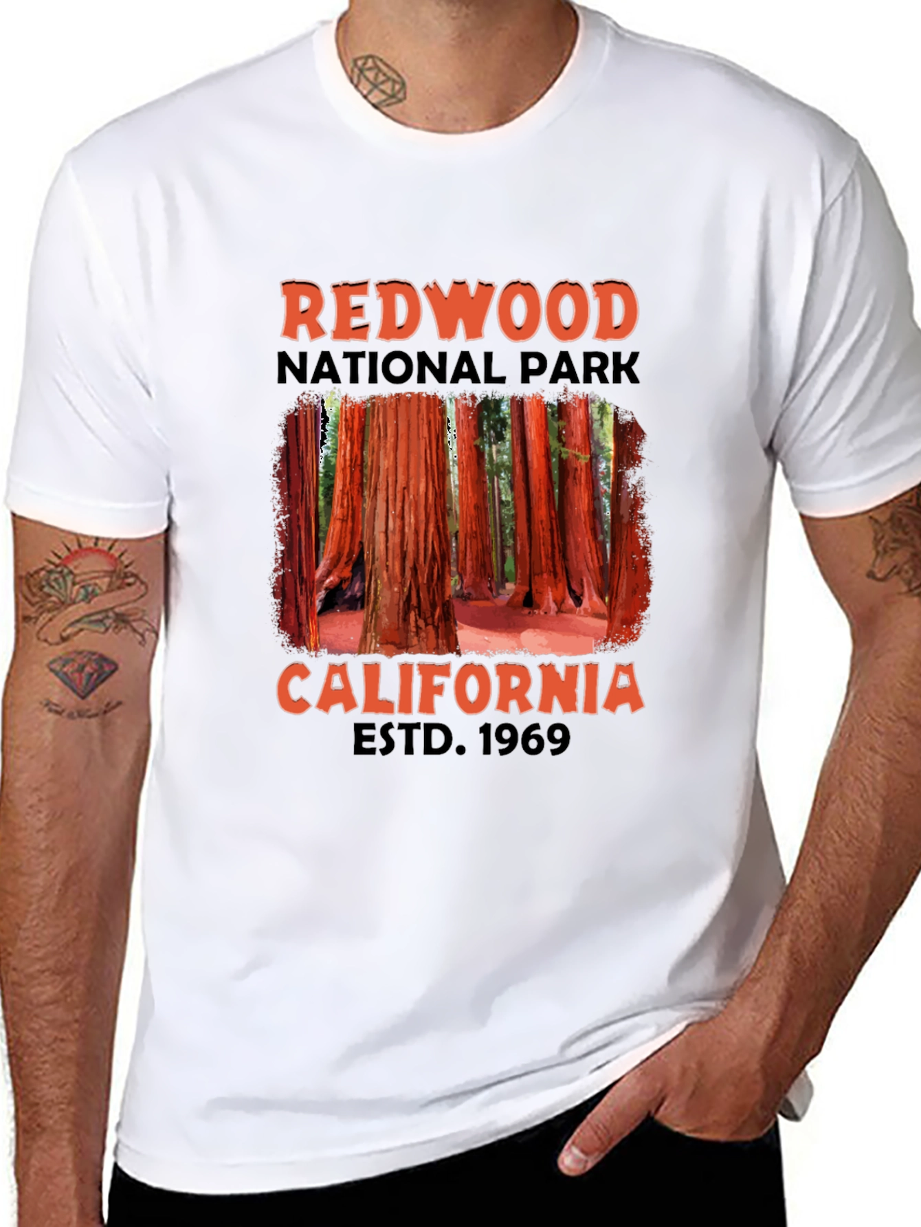 Black Redwood National Park Black T-Shirt view 8