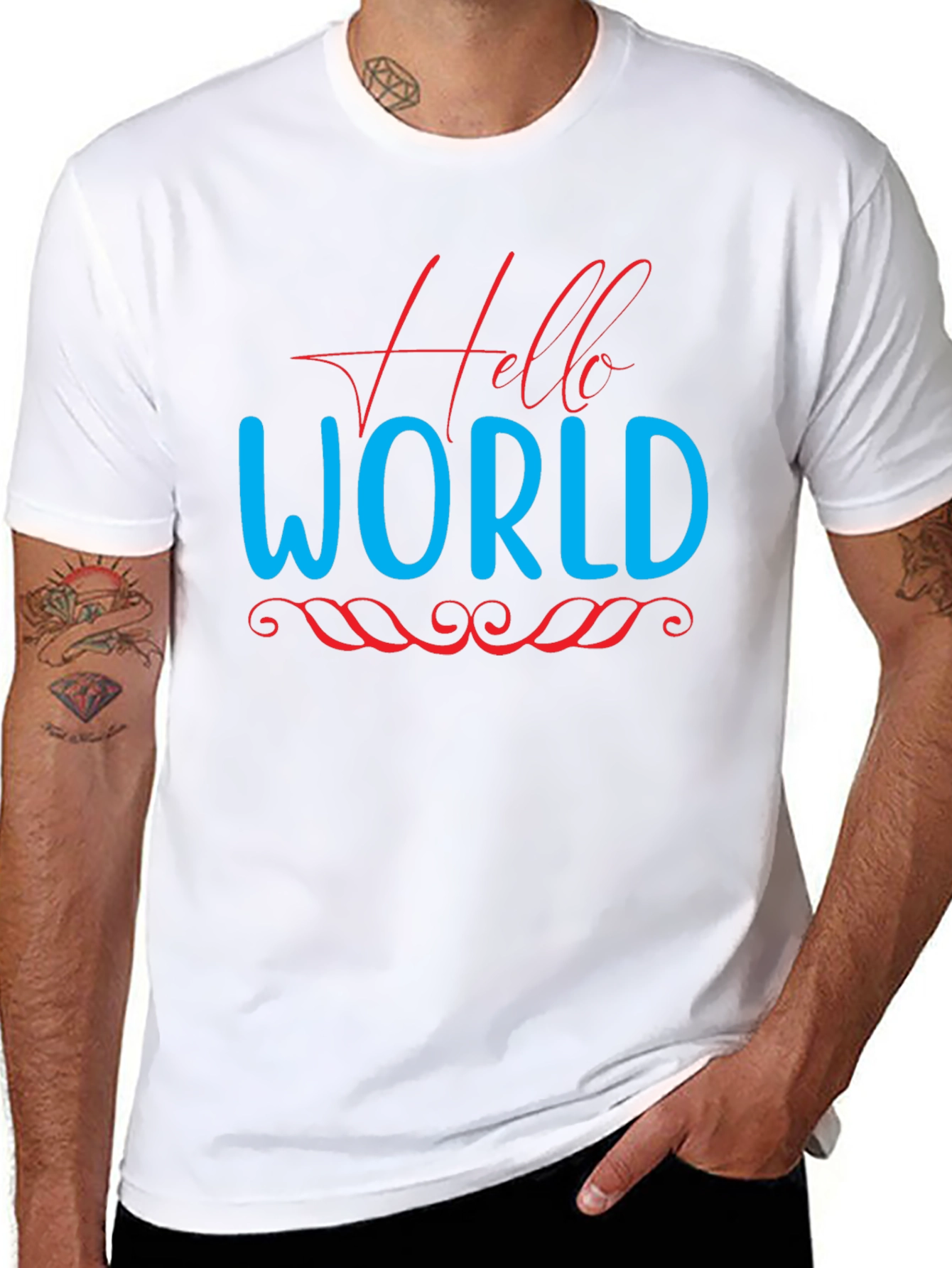 Black Hello World Graphic Tee - Black view 8