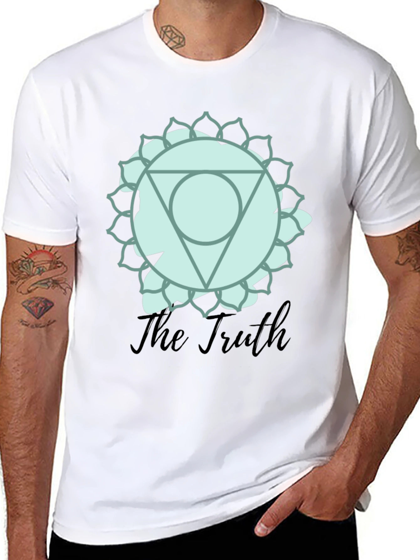 Black Truth Chakra Graphic T-Shirt - Mens Black Tee view 8