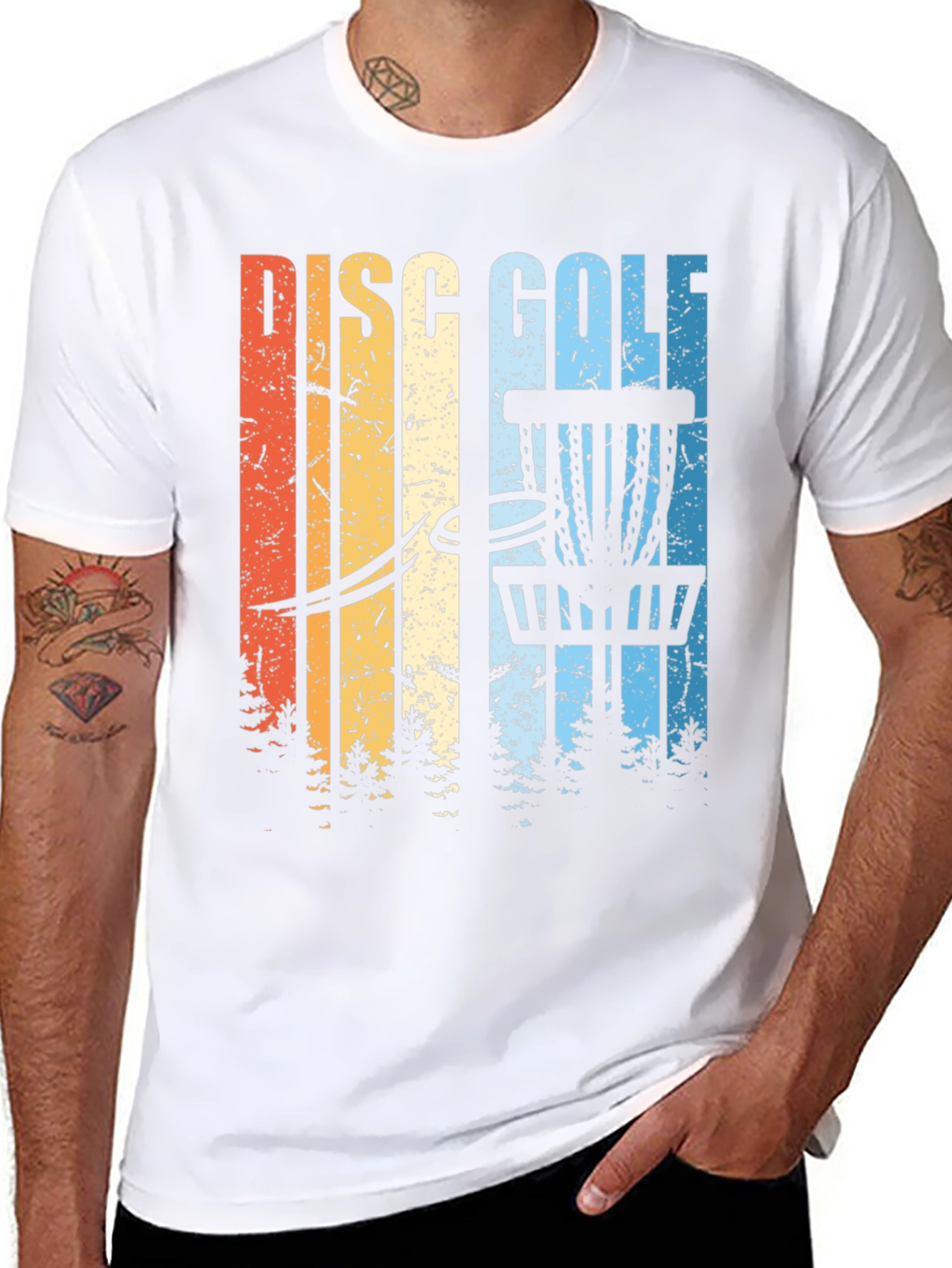 Black Retro Disc Golf T-Shirt view 8