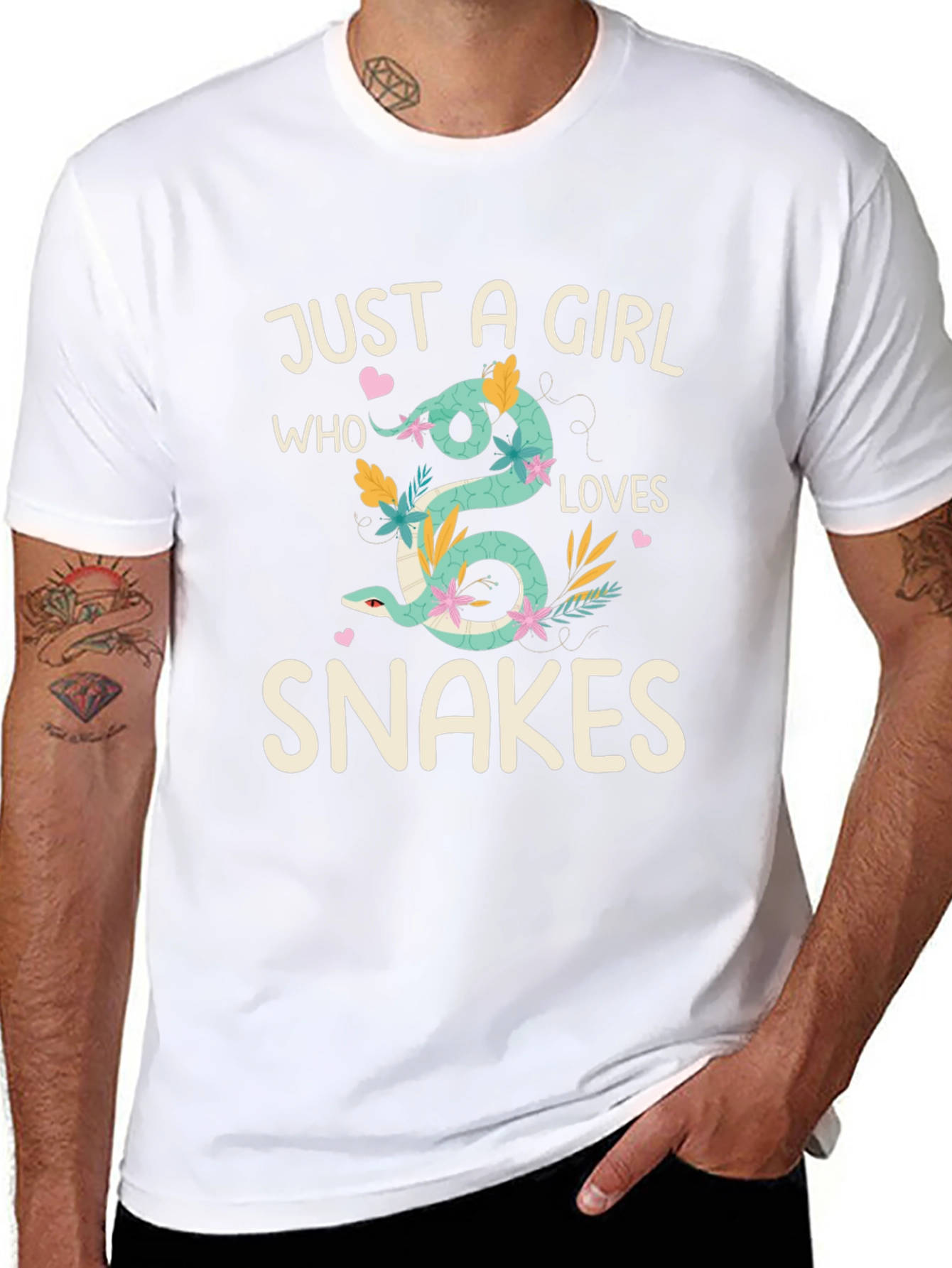 Black Just A Girl Who Loves Snakes T-Shirt view 8