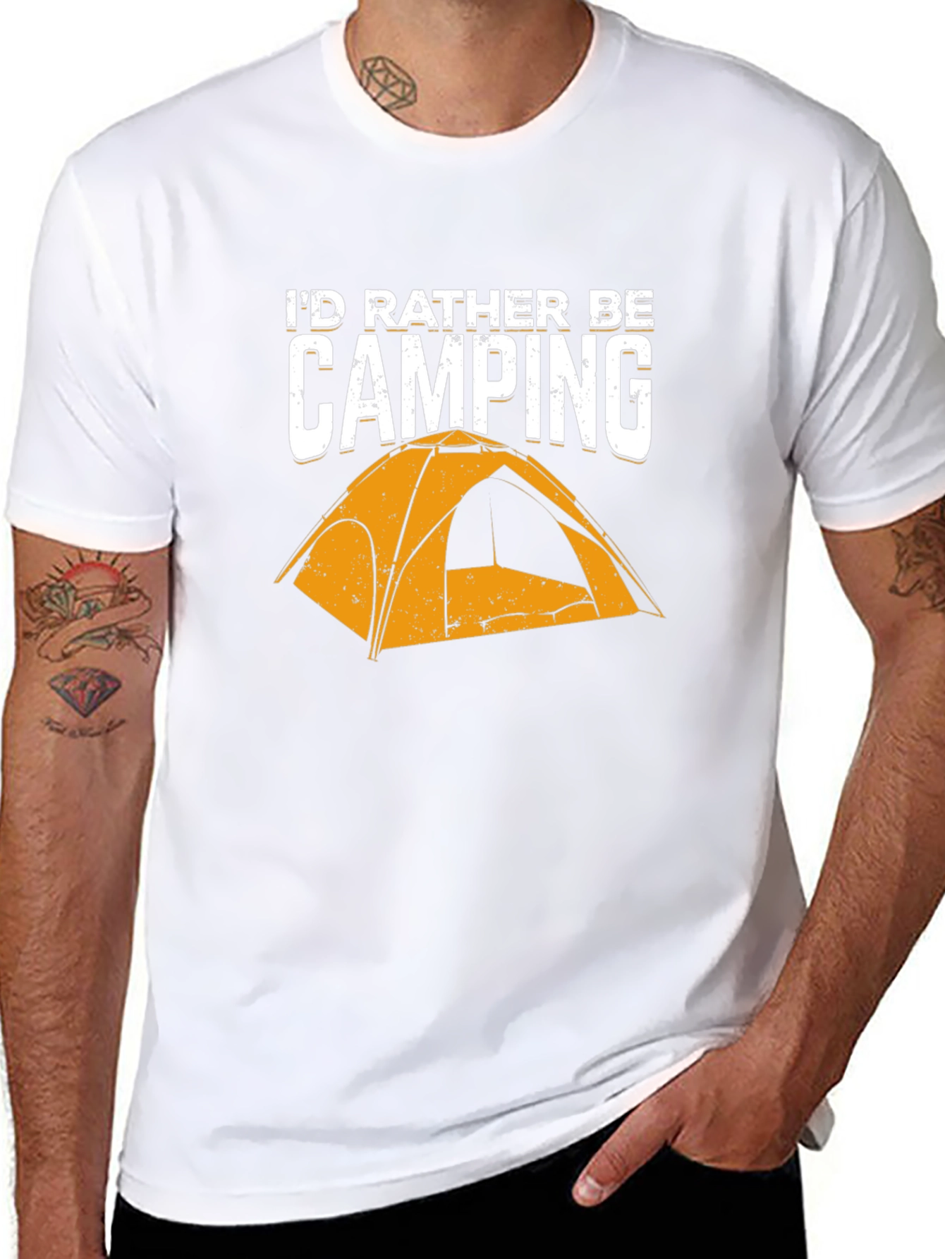 Black I'd Rather Be Camping Graphic T-Shirt view 8