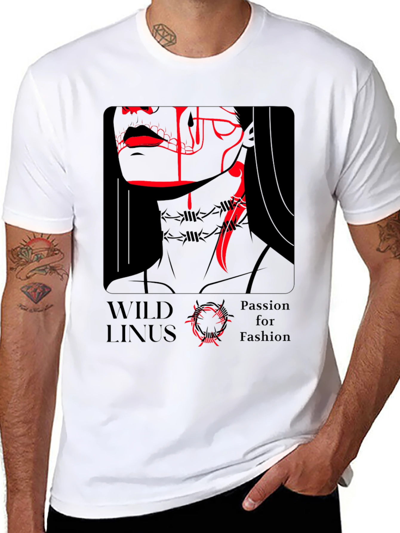 Black Wild Linus Passion for Fashion Black T-Shirt view 8