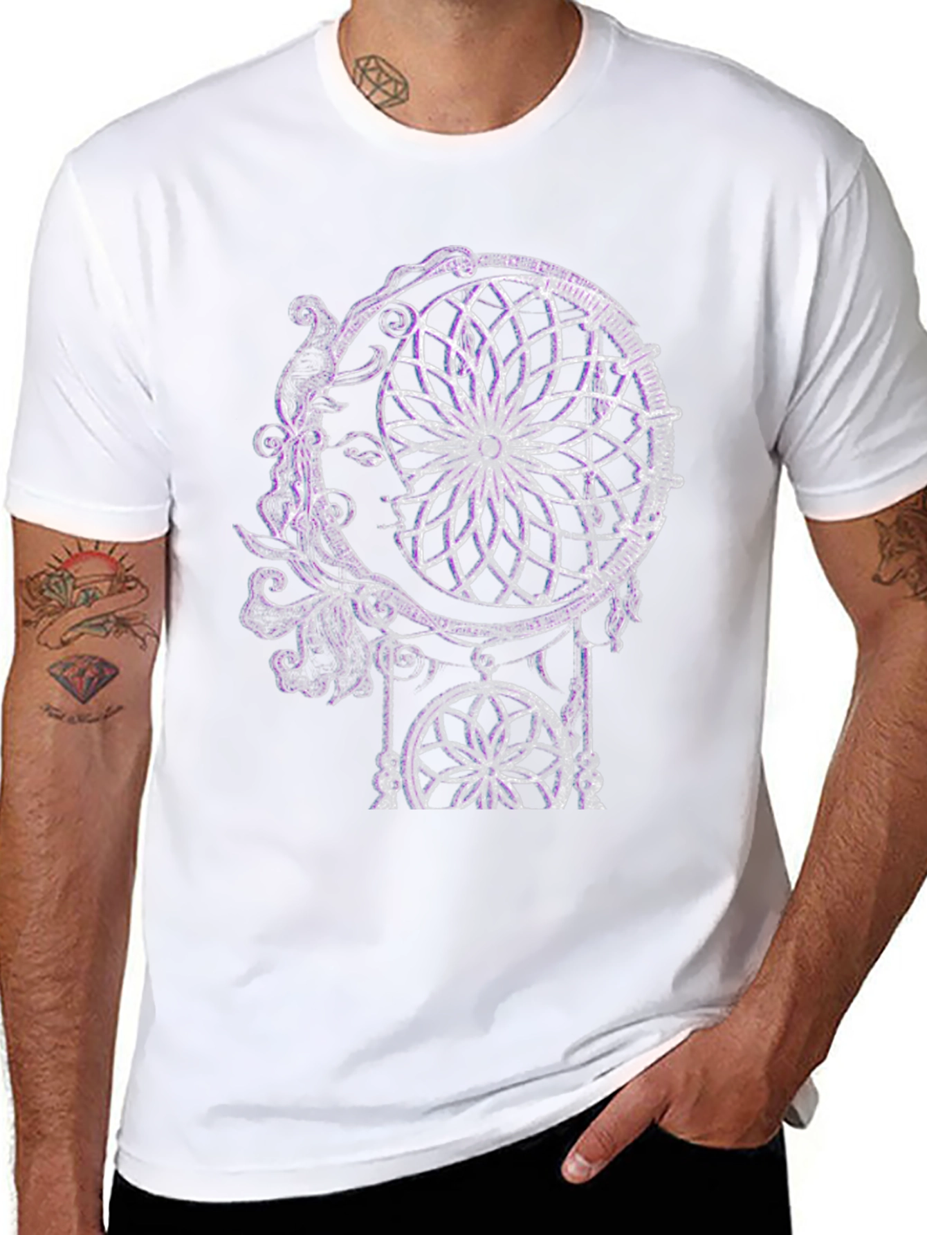 Black Dreamcatcher Graphic Tee - Black Cotton Blend view 8
