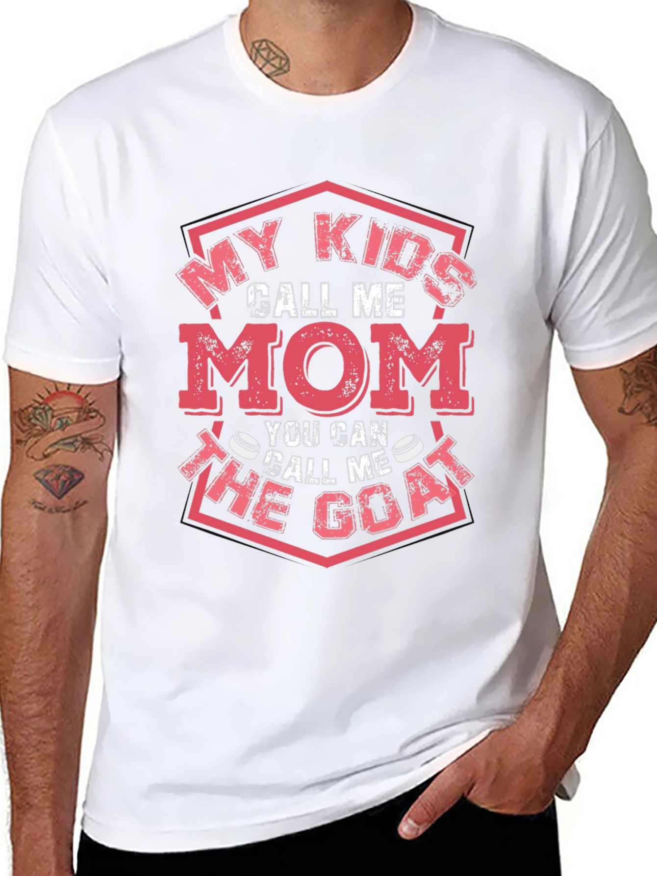 Black My Kids Call Me Mom Funny Graphic T-Shirt view 8
