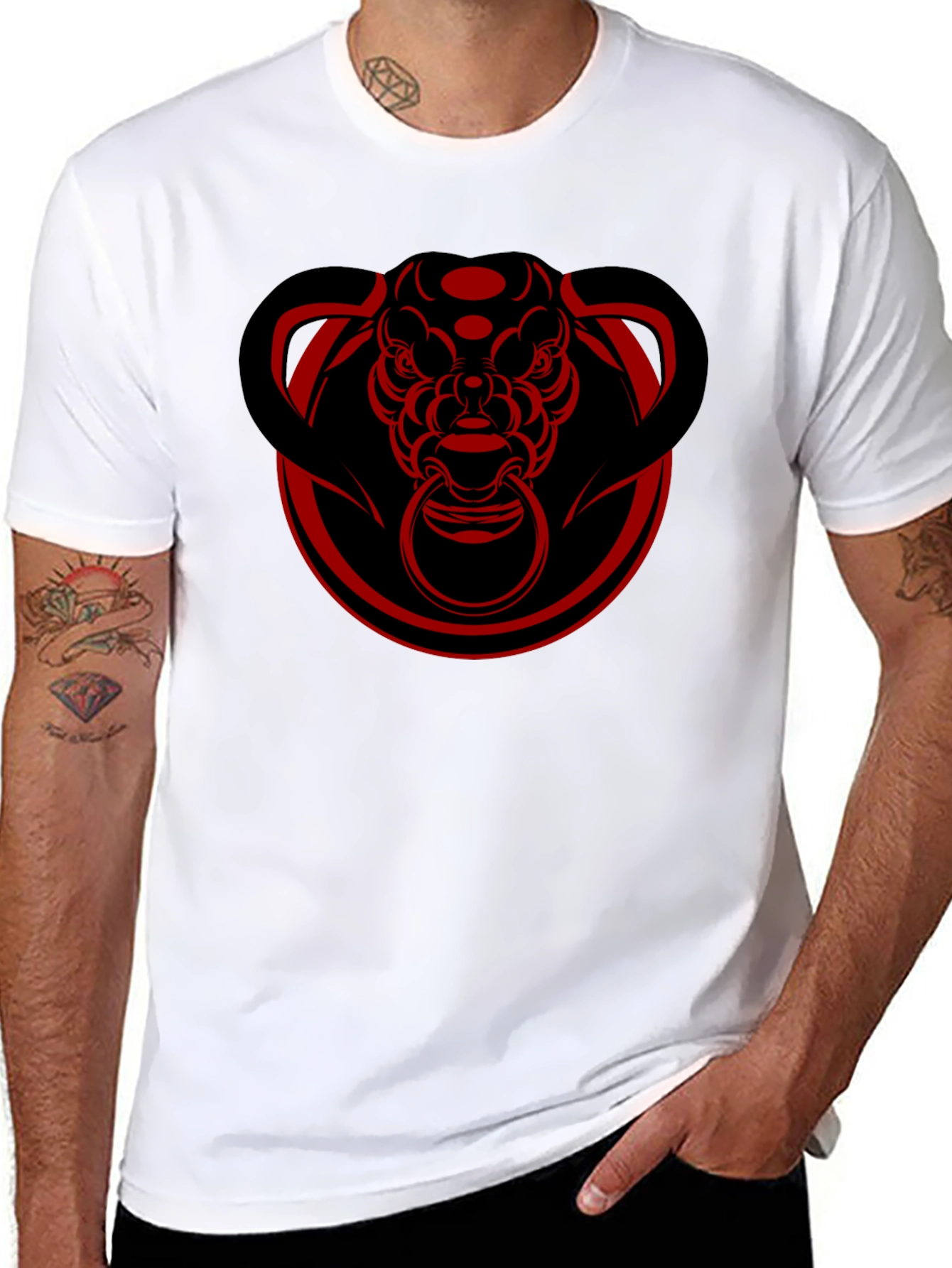 Black Bold Bull Graphic Tee - Black view 8