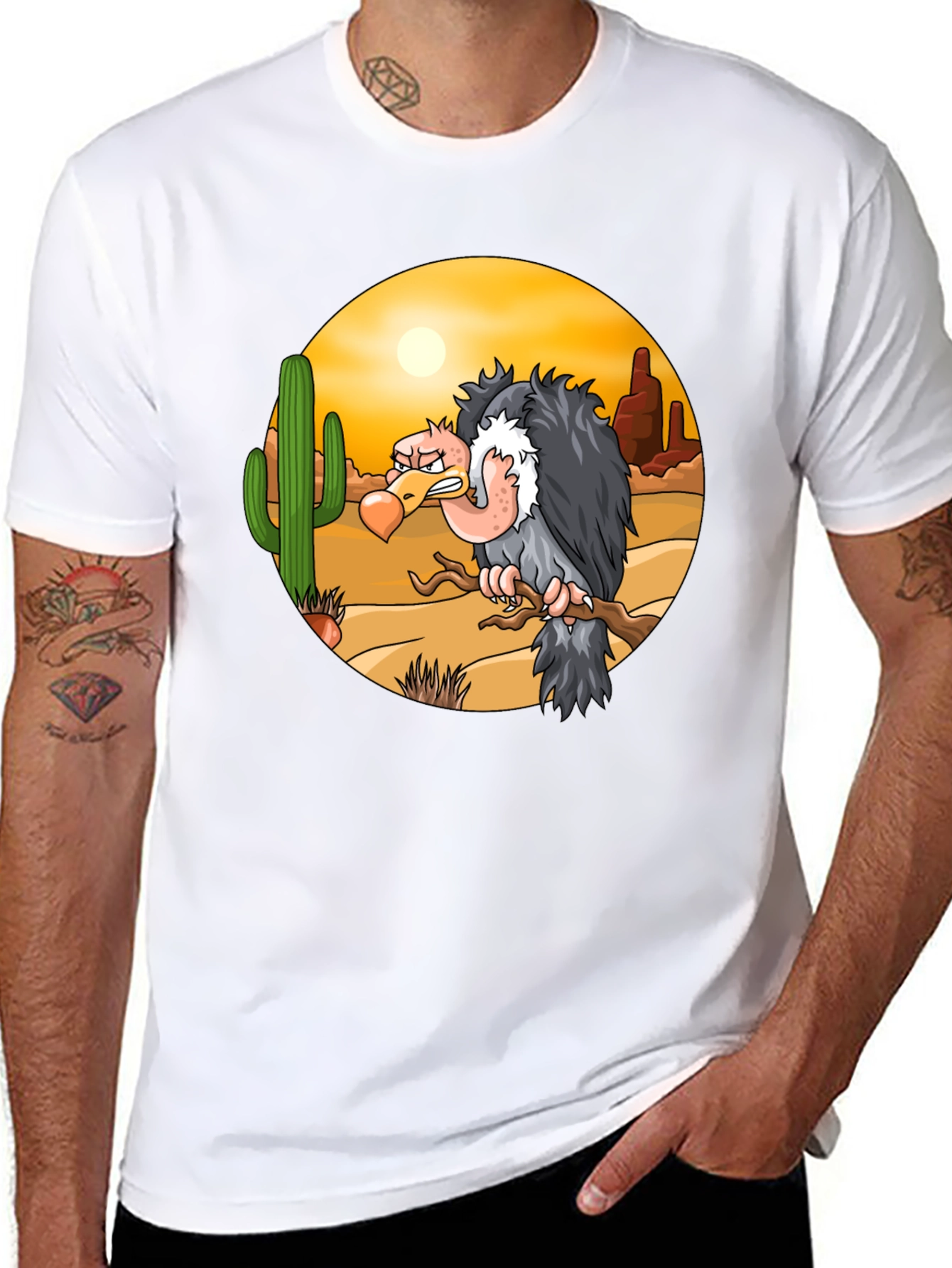 Black Desert Vulture Graphic T-Shirt view 8