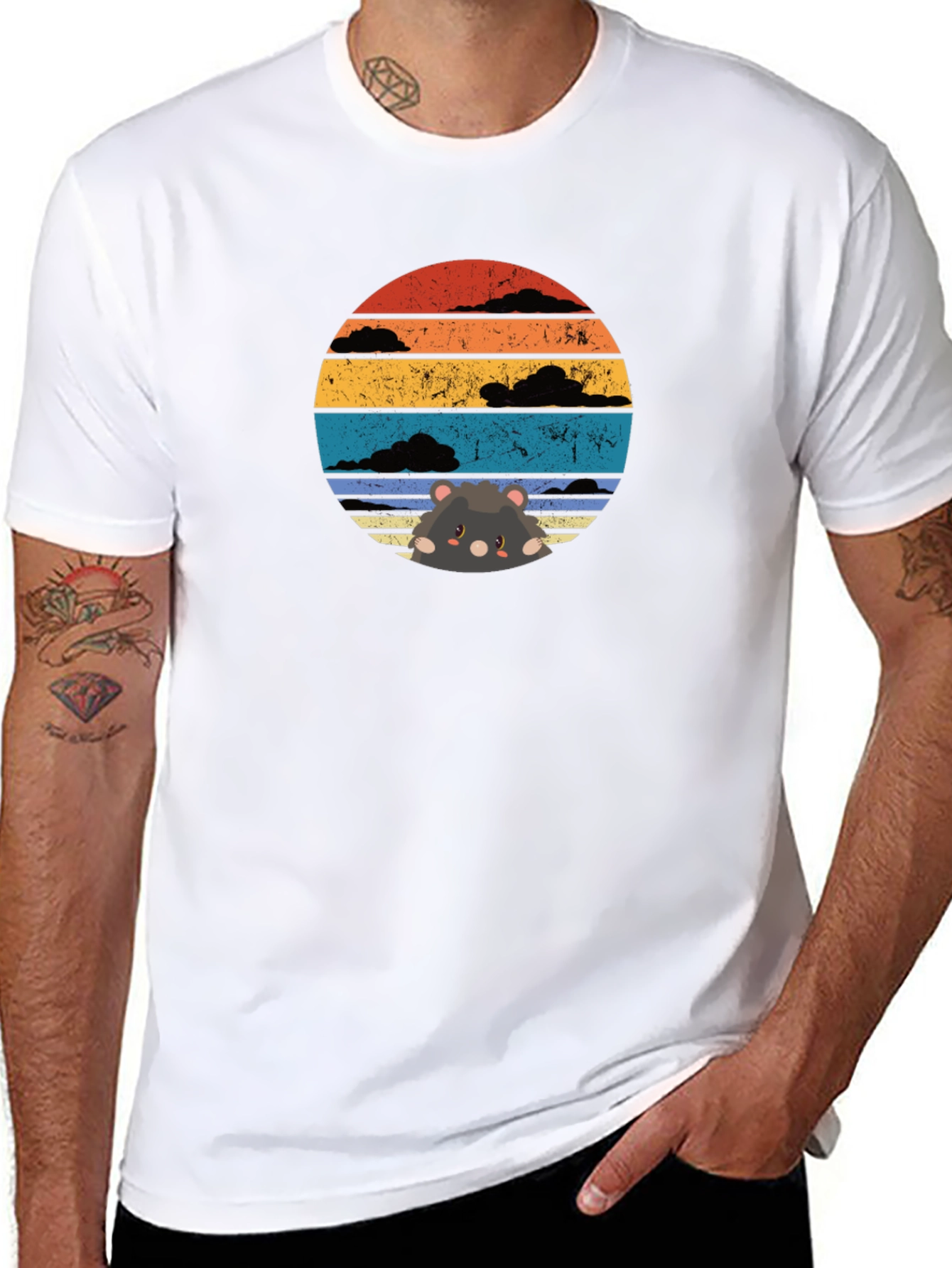 Black Sunset Hamster T-Shirt view 8