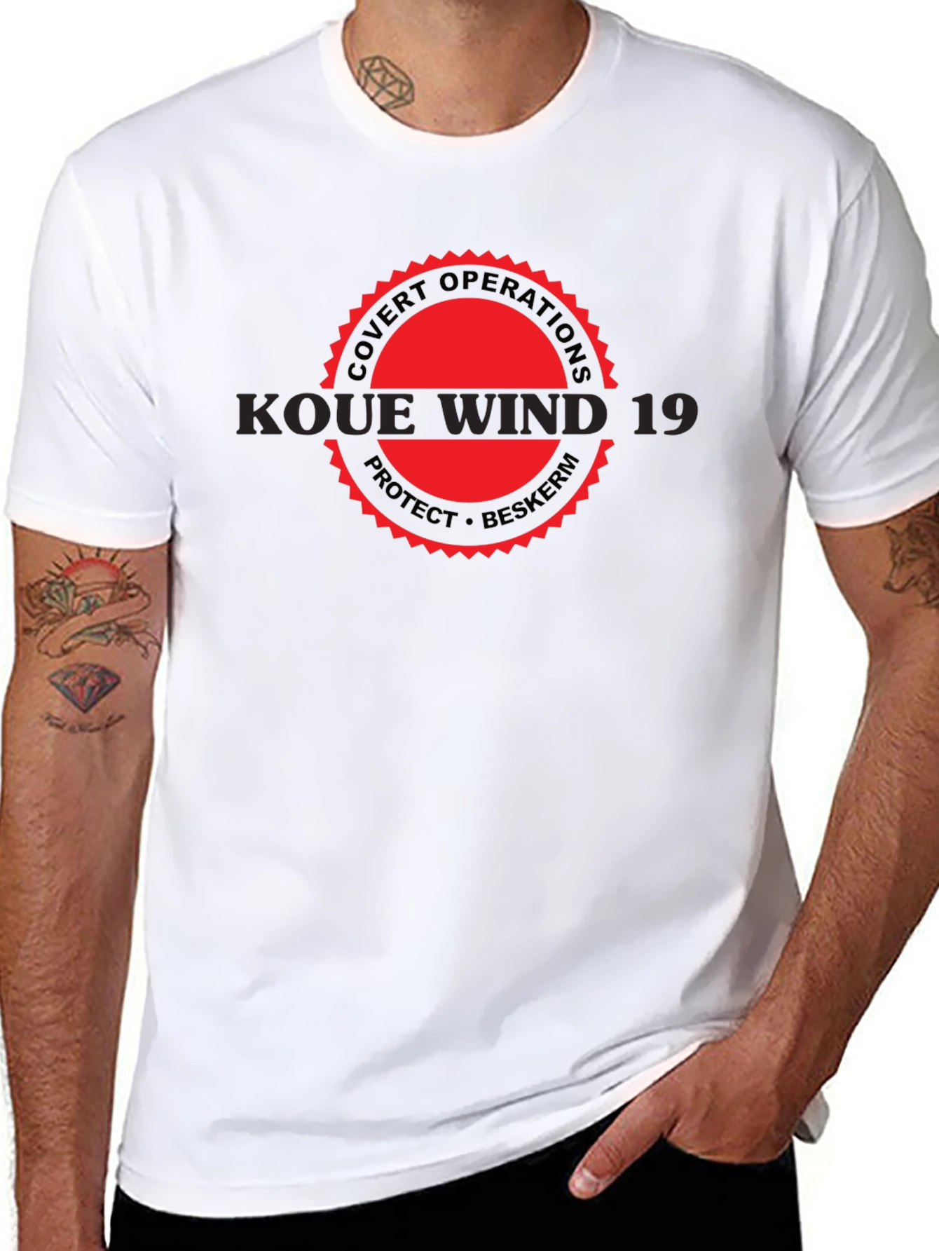 Black Koue Wind 19 Graphic Tee - Covert Operations T-Shirt view 8