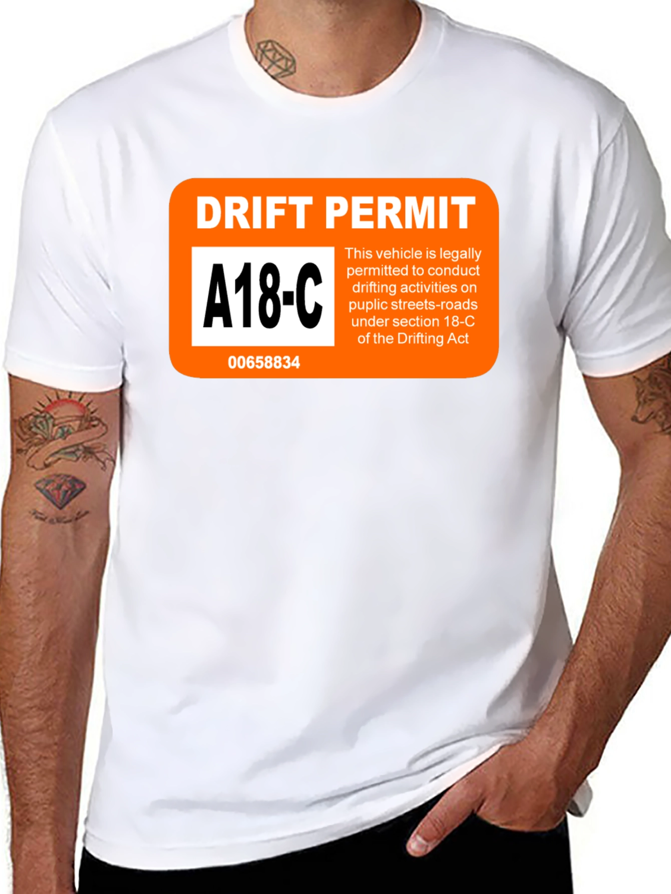 Black Drift Permit T-Shirt - Funny Car Enthusiast Tee view 8