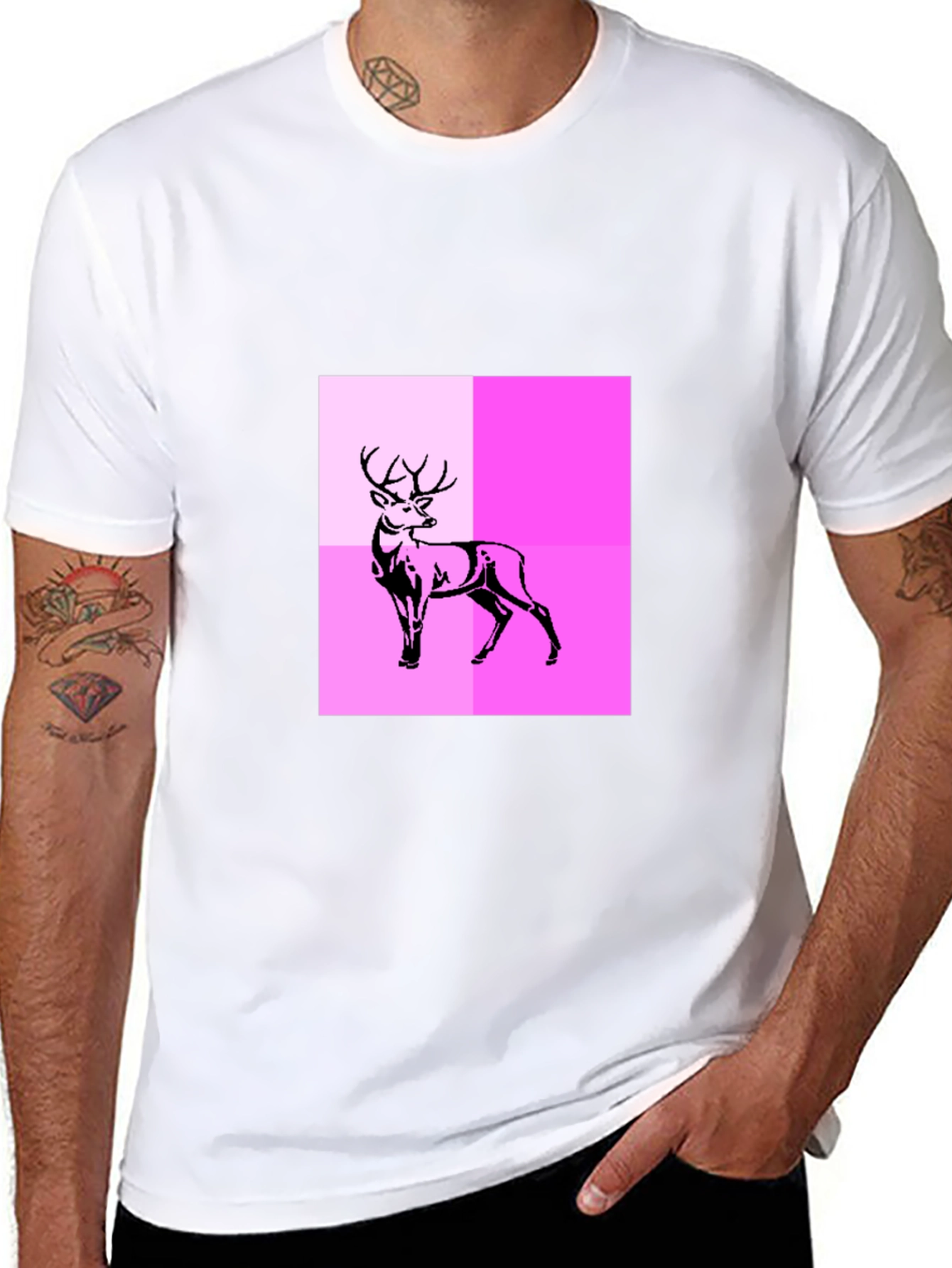 Black Deer Graphic Tee - Modern Abstract Design view 8