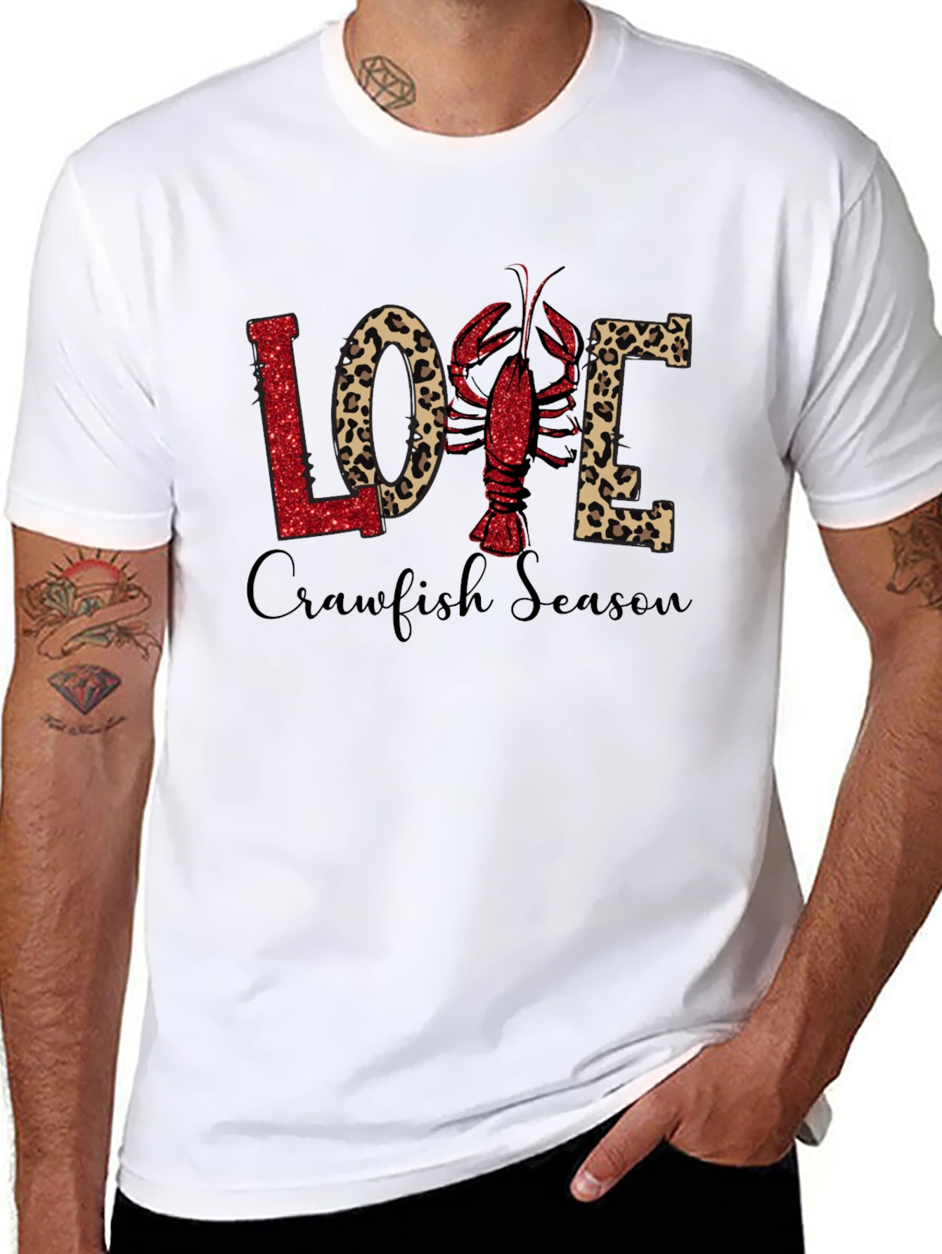 Black Crawfish Season Love Graphic Tee view 8