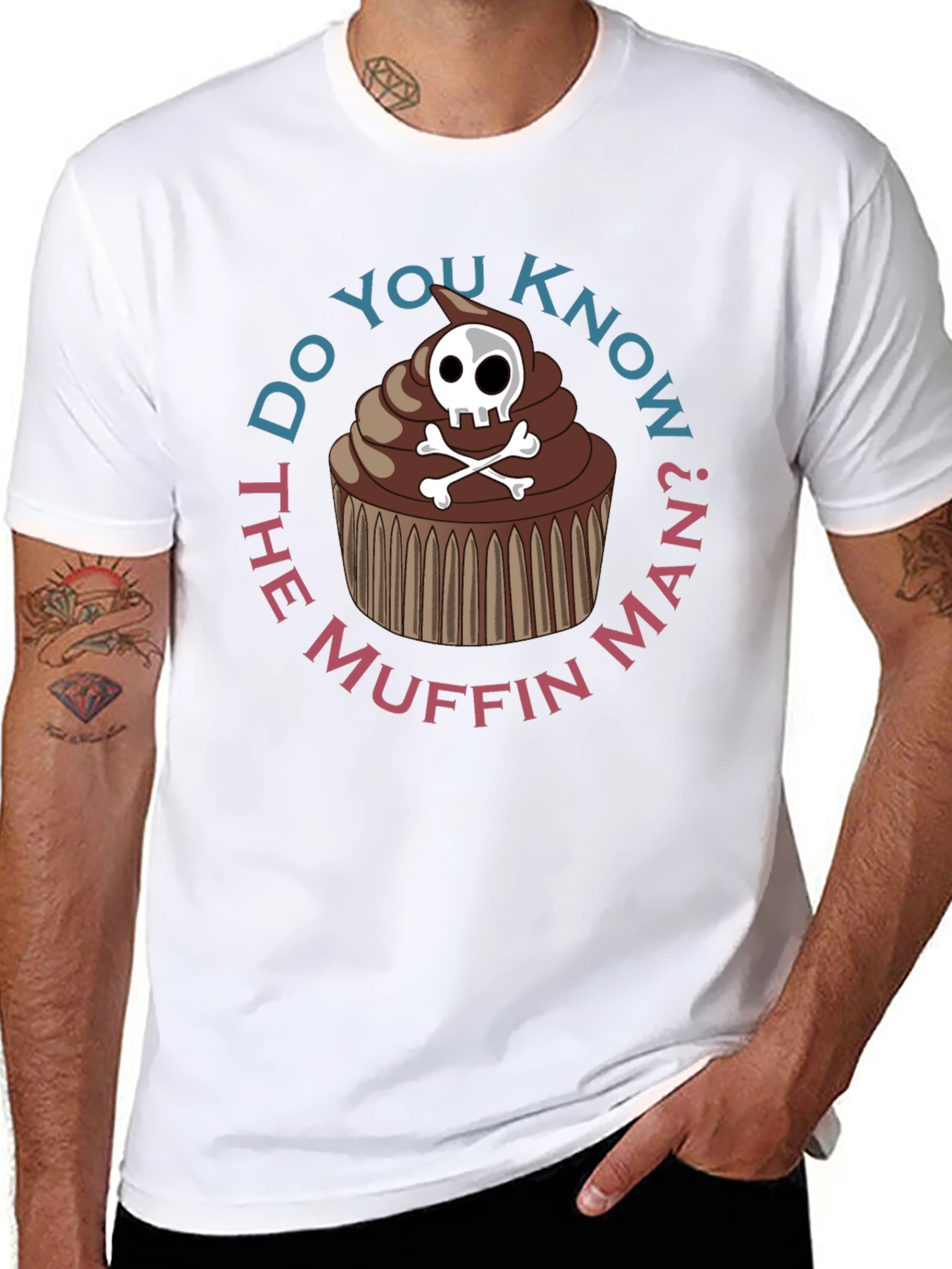 Black Do You Know the Muffin Man? Graphic Tee view 8