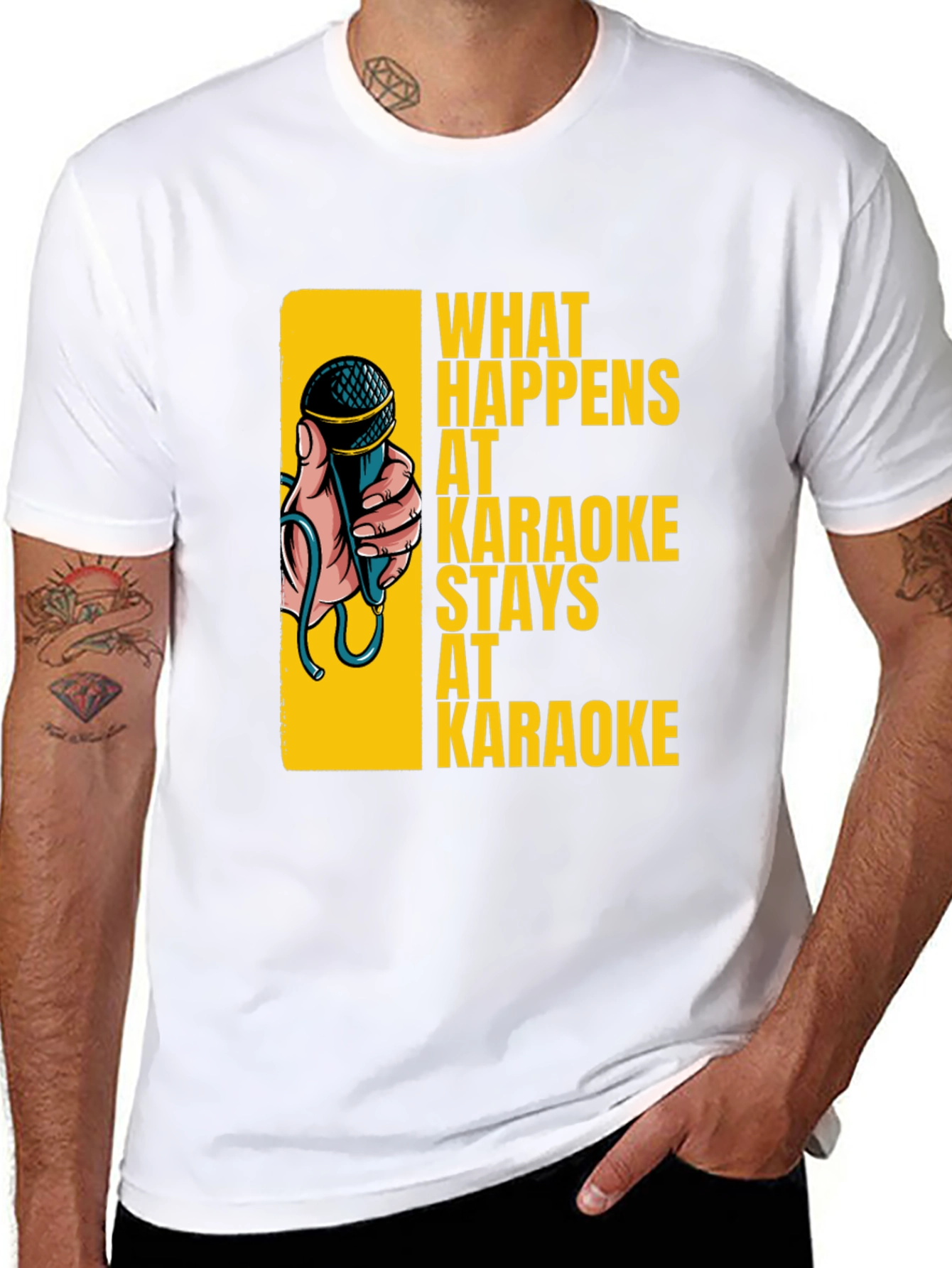 Black Karaoke T-Shirt: What Happens at Karaoke Stays at Karaoke view 8