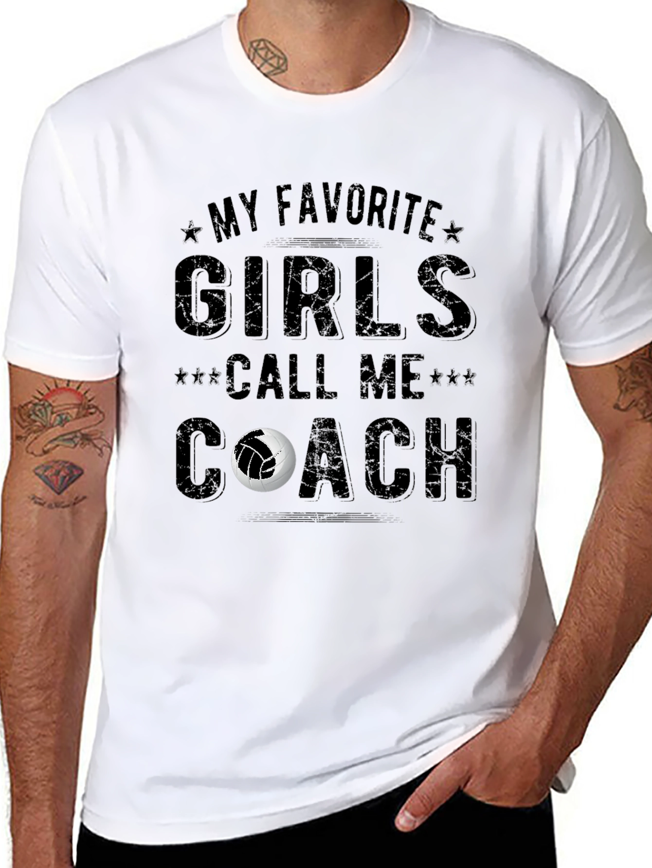 Black Volleyball Coach T-Shirt - My Favorite Girls view 8