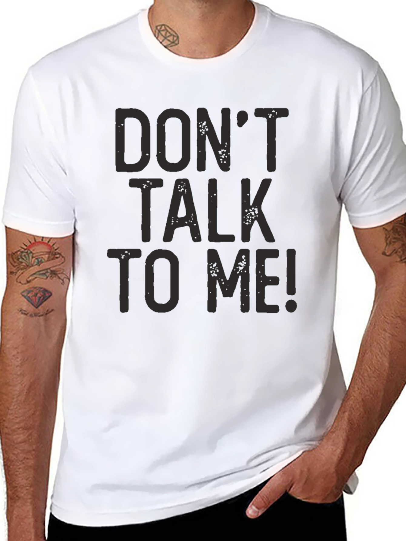 Black Don't Talk To Me! Graphic Print Tee view 8