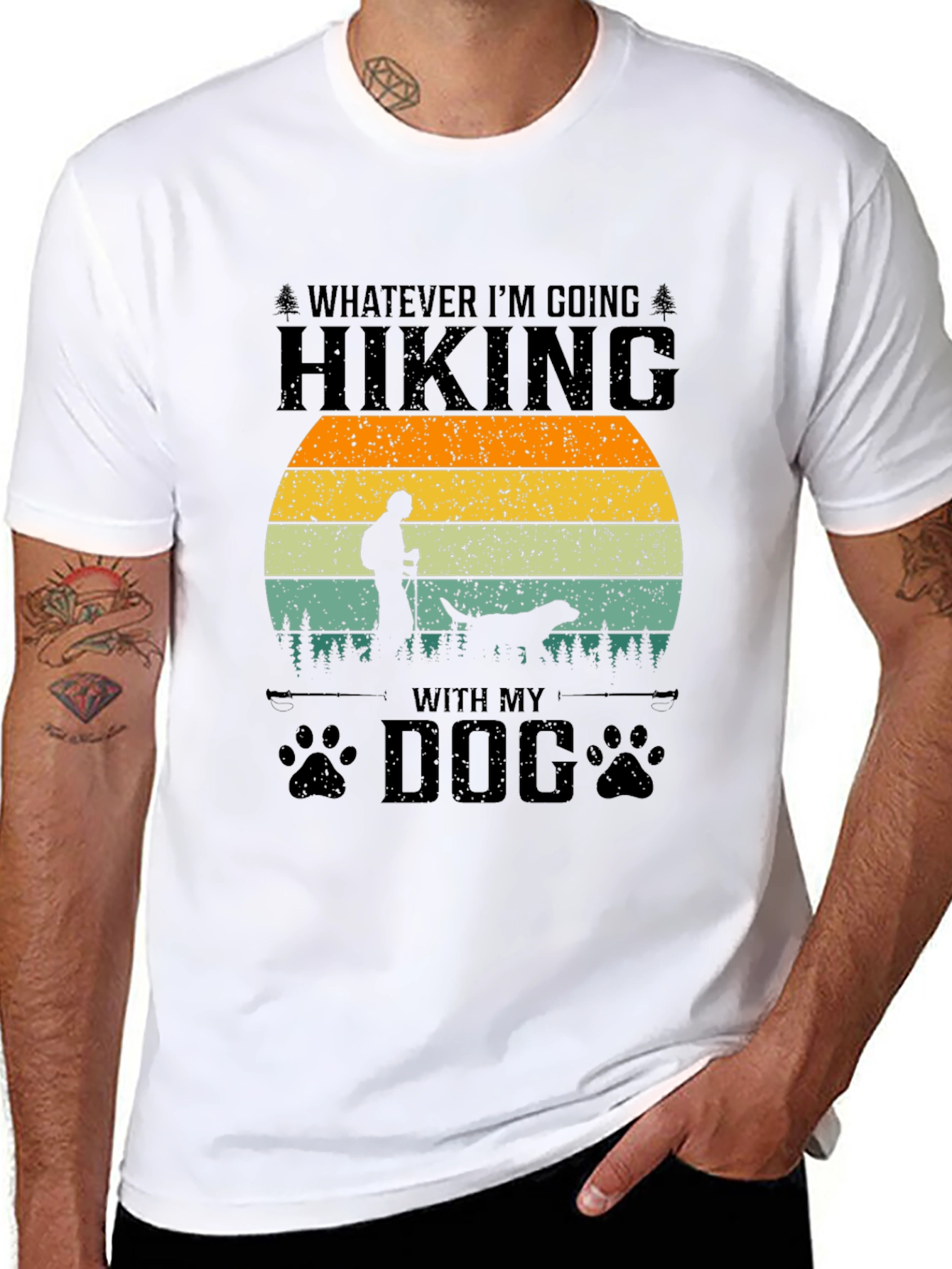 Black Hiking With My Dog Graphic Tee view 8