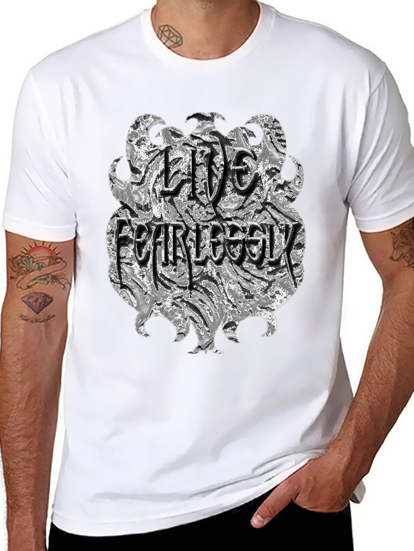 Black Live Fearlessly Graphic T-Shirt view 8