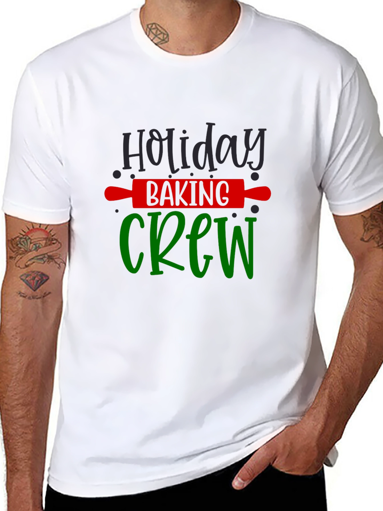 Black Holiday Baking Crew T-Shirt - Festive Fun! view 8