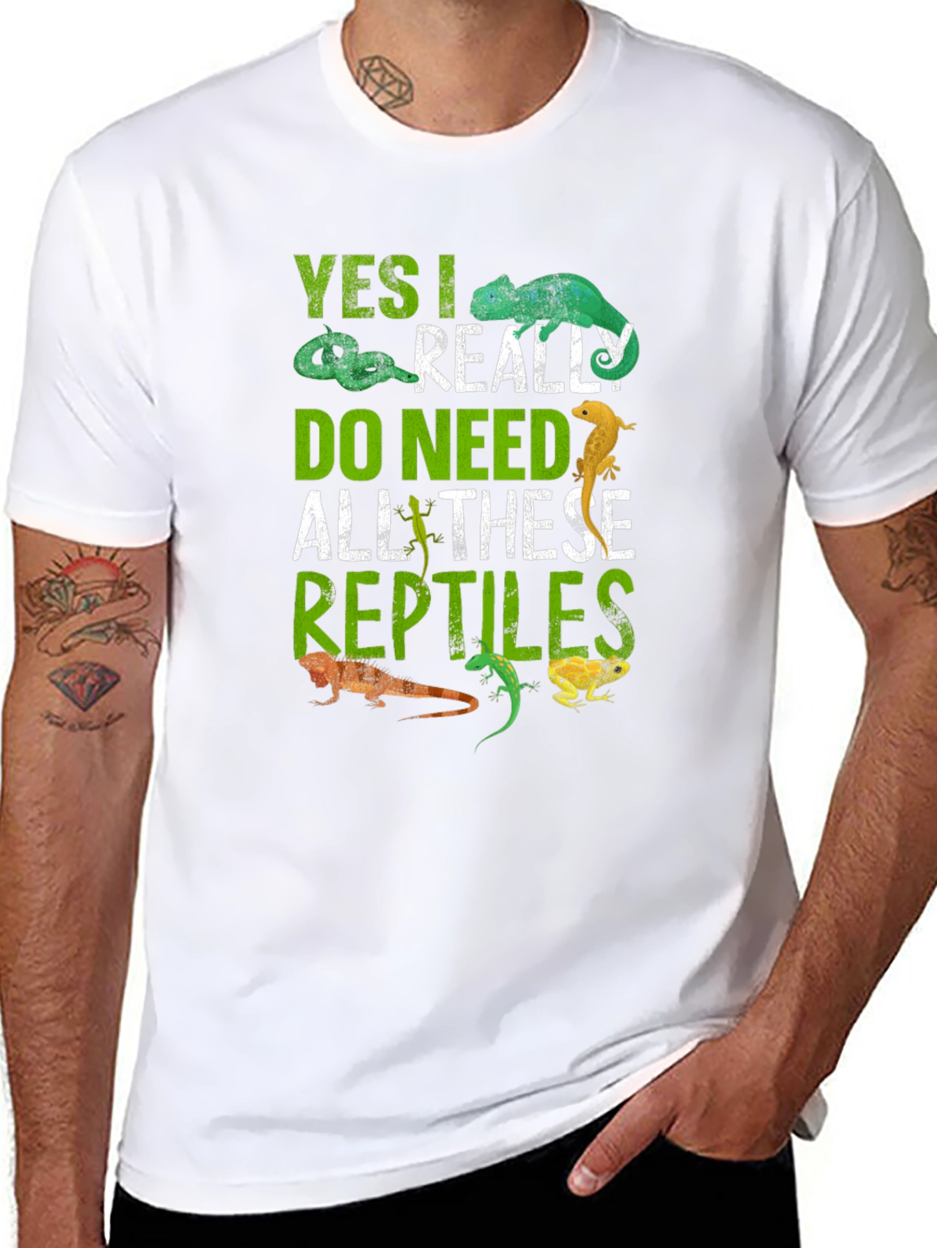 Black Reptile Lover T-Shirt - Yes I Really Do Need All These Reptiles view 8