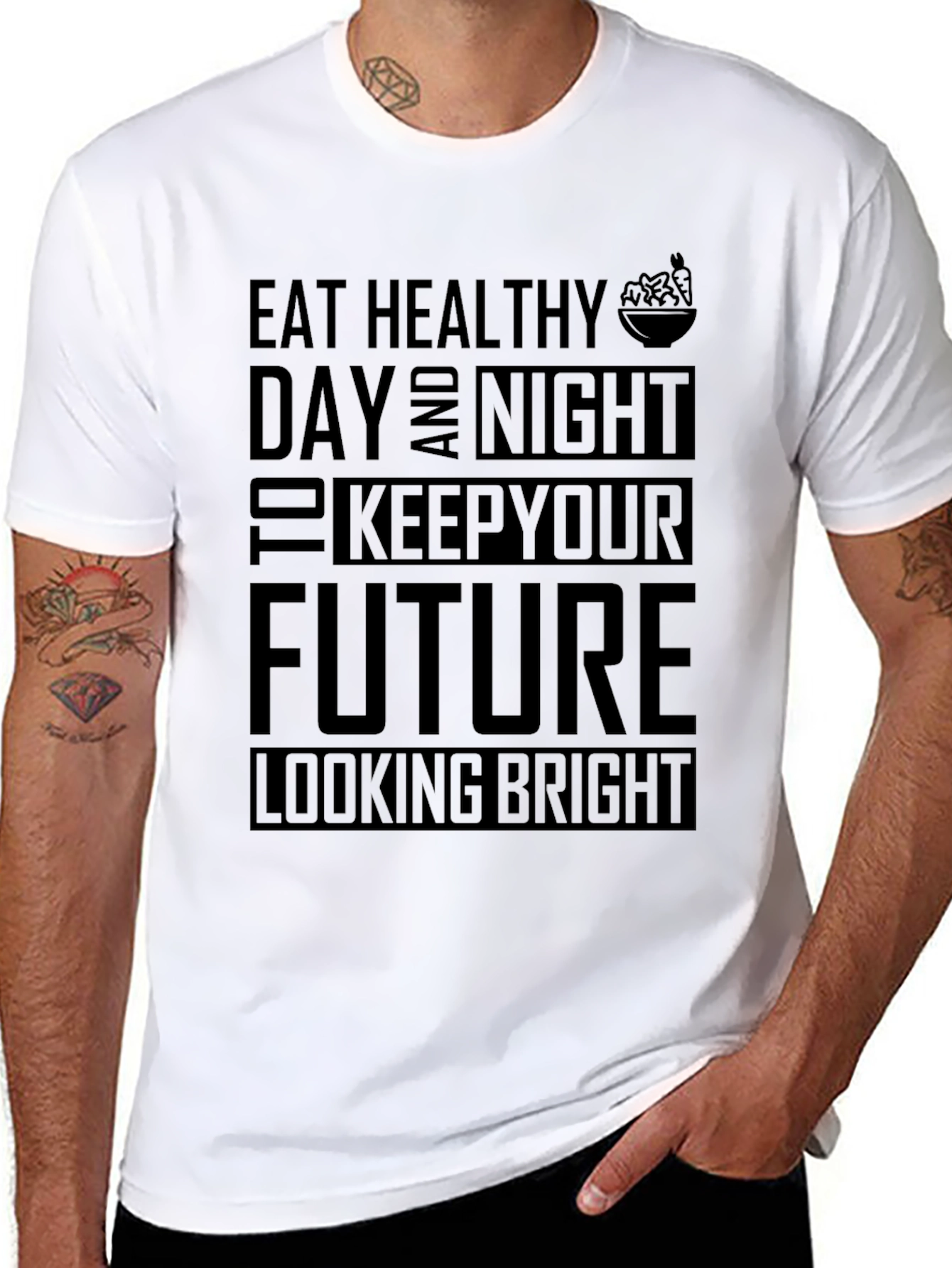 Eat Healthy Day and Night T-Shirt - 8