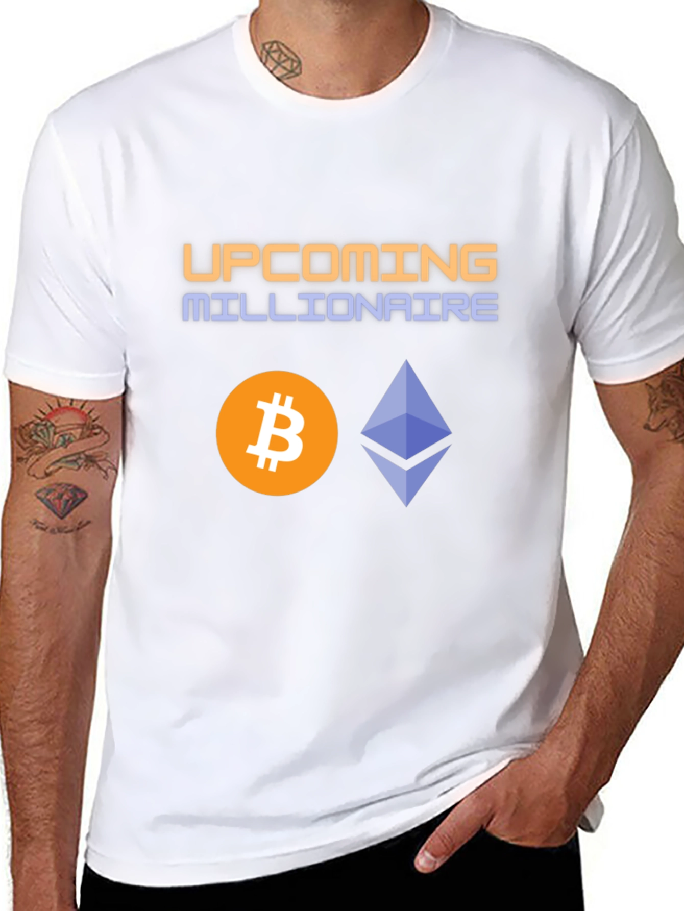 Black Upcoming Millionaire Crypto T-Shirt view 8
