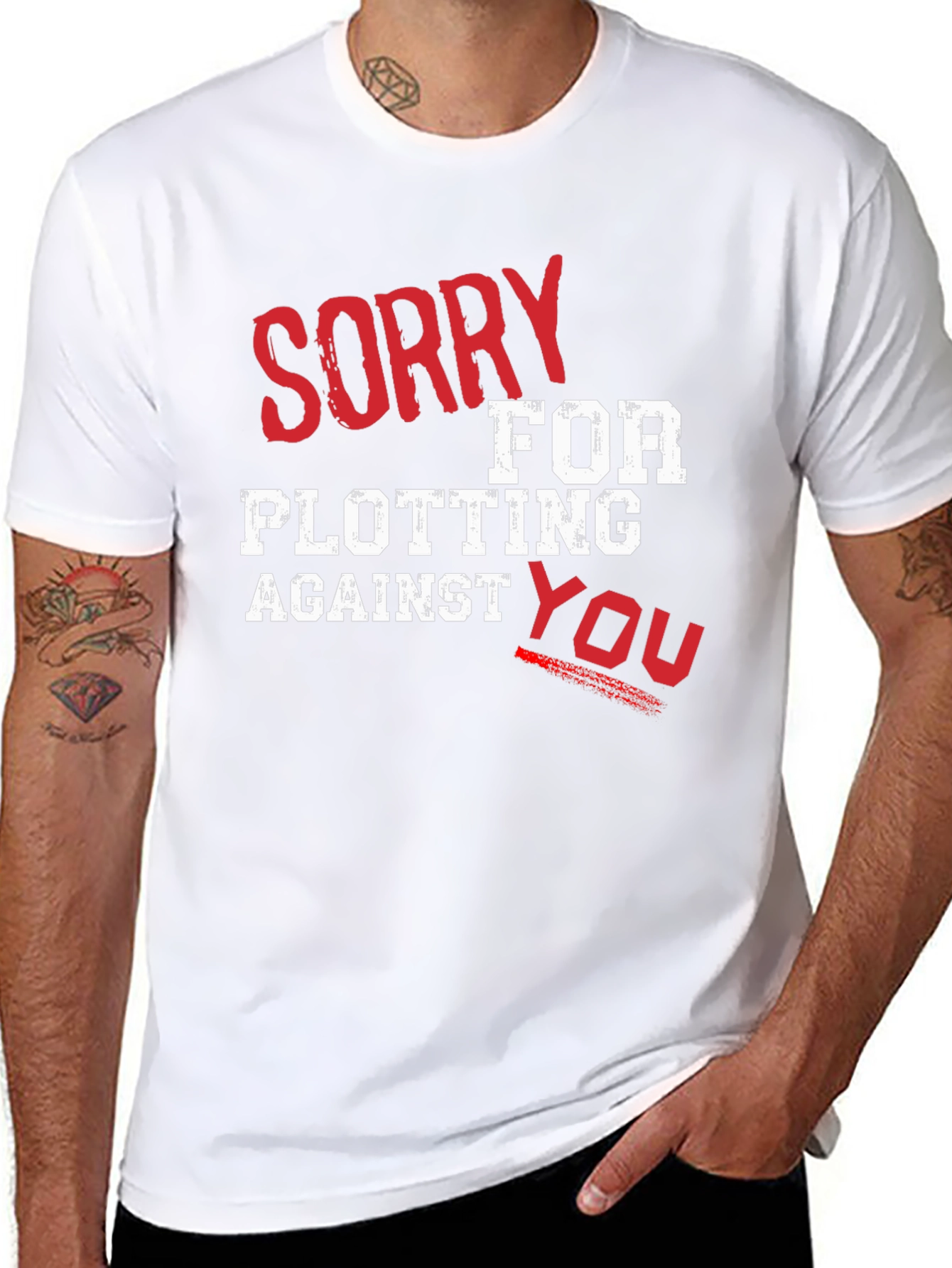 Black Sorry For Plotting T-Shirt - Funny Graphic Tee view 8