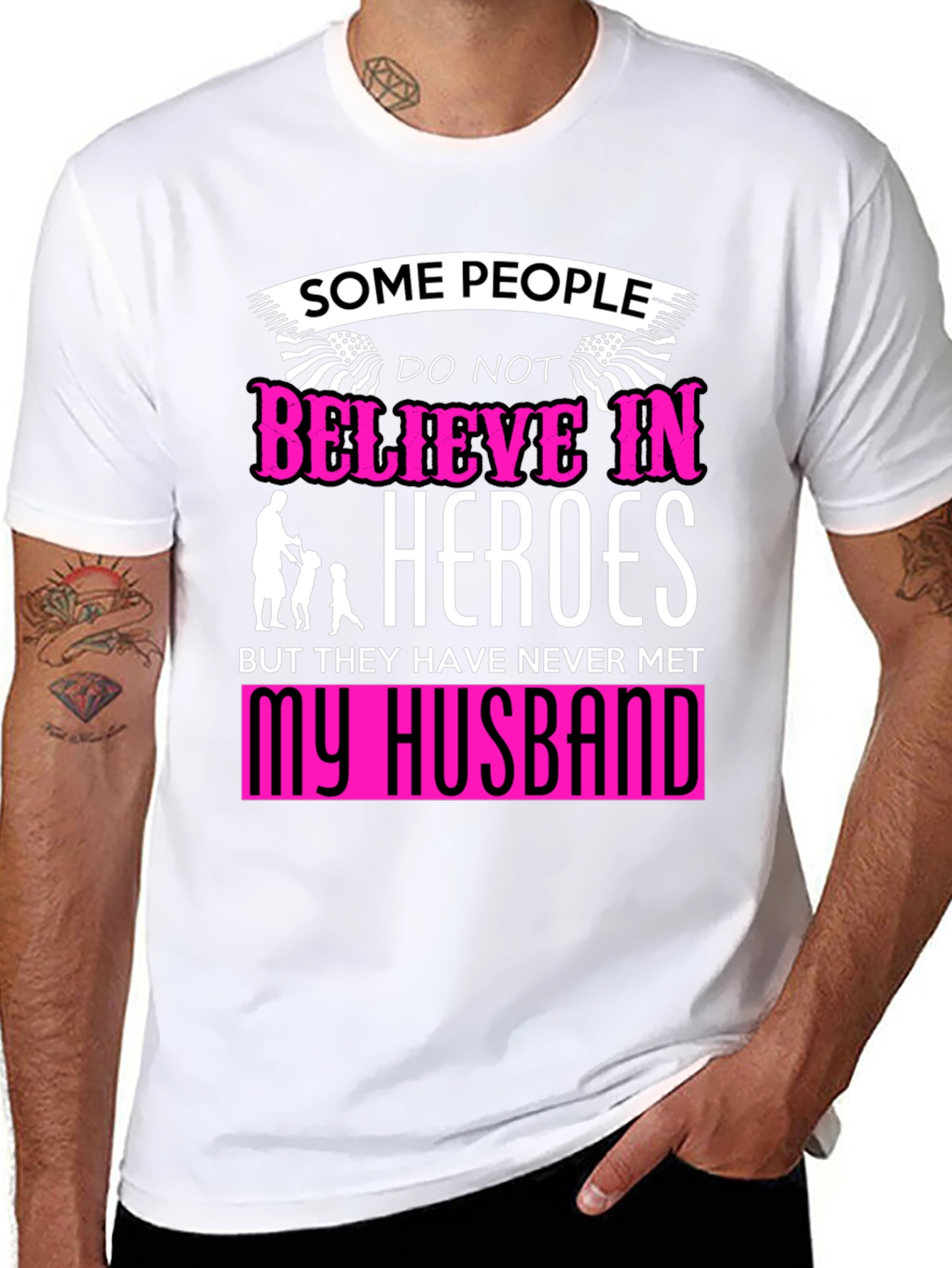 Black My Husband, My Hero T-Shirt view 8