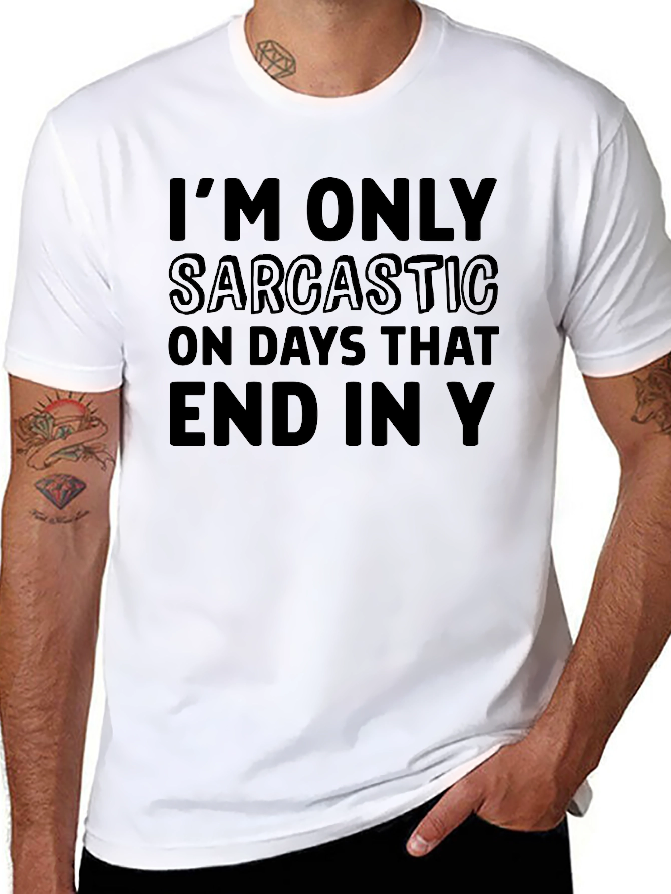 Black Sarcastic Days T-Shirt - Humorous Graphic Tee view 8