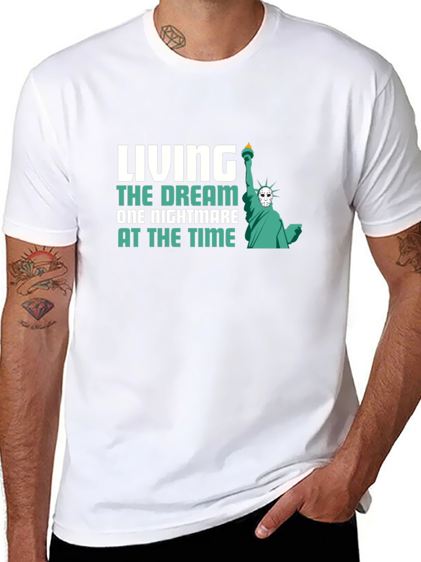 Black Living the Dream Nightmare T-Shirt view 8