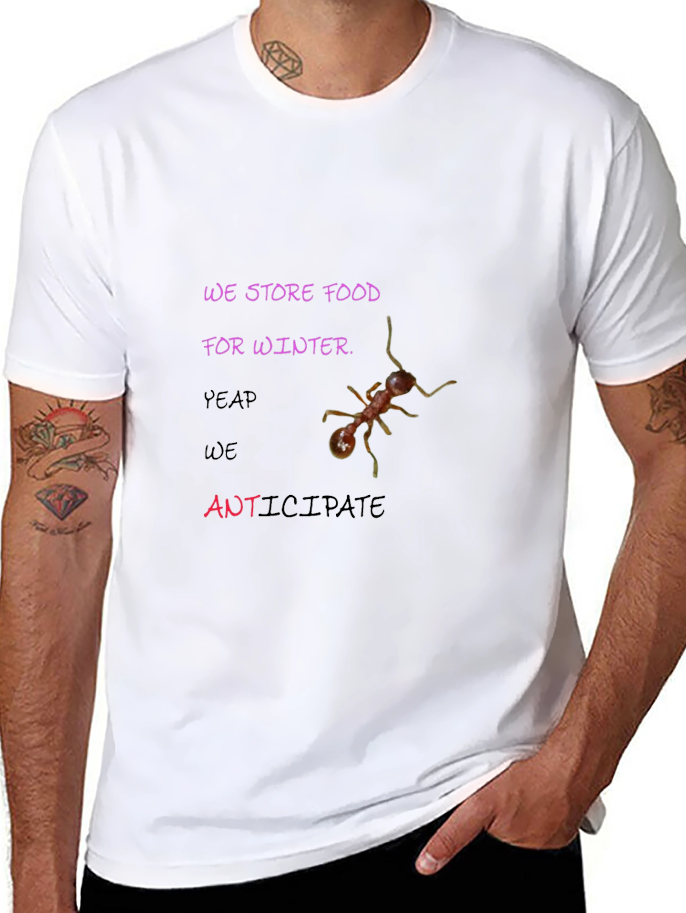 Black We Store Food for Winter Graphic Tee view 8