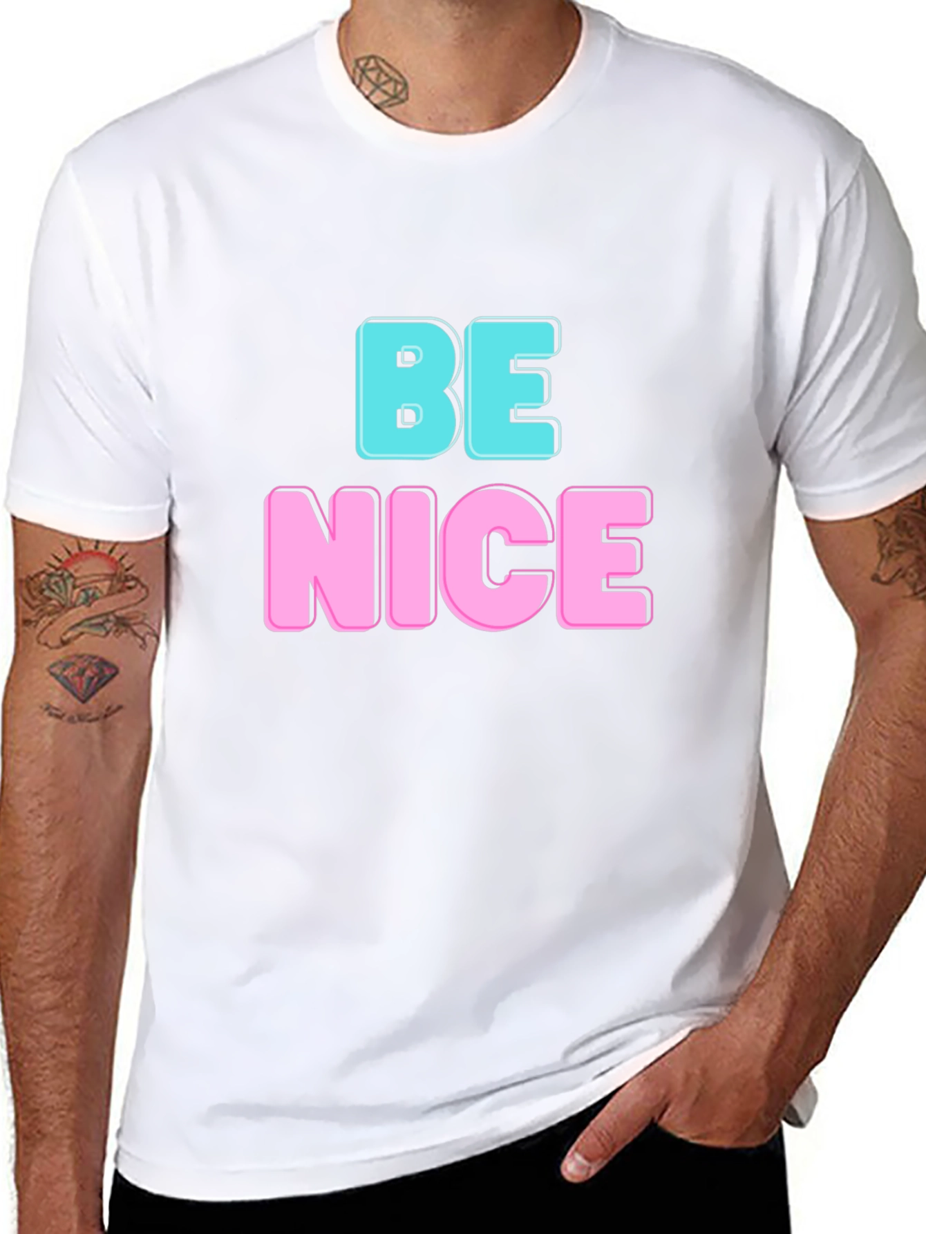 Black Be Nice Graphic T-Shirt - Casual Comfort Fit view 8