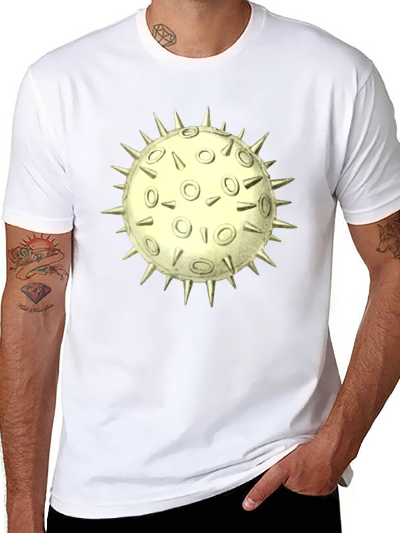 Black Spiky Orb Graphic T-Shirt view 8