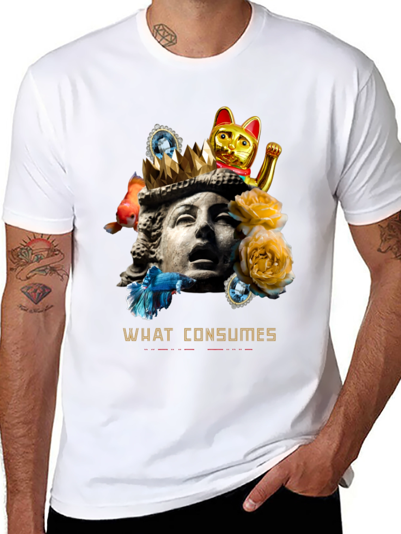 Black What Consumes Graphic T-Shirt - Unique Art Tee view 8