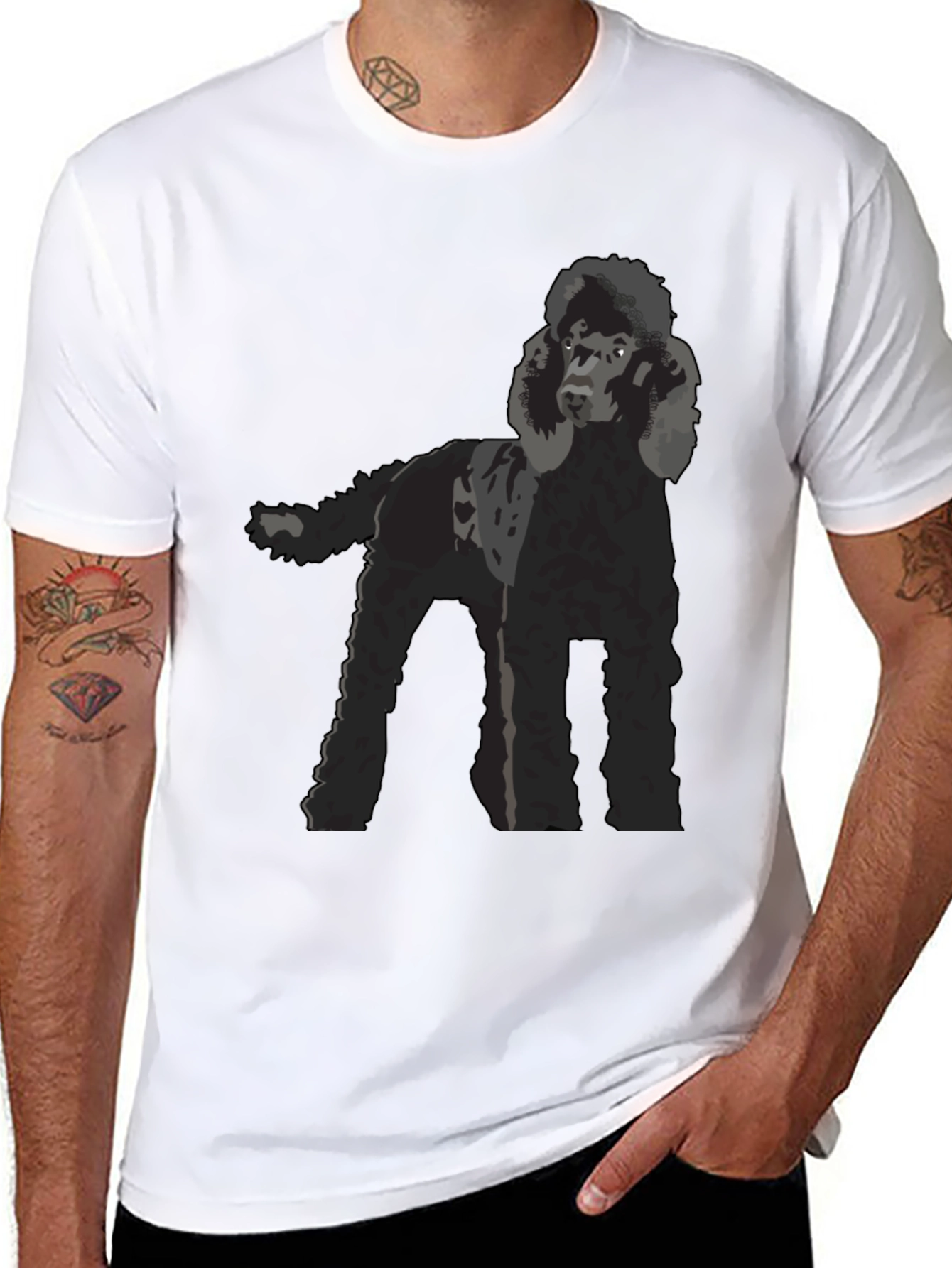 Black Poodle Graphic T-Shirt - Black Dog Lover Tee view 8