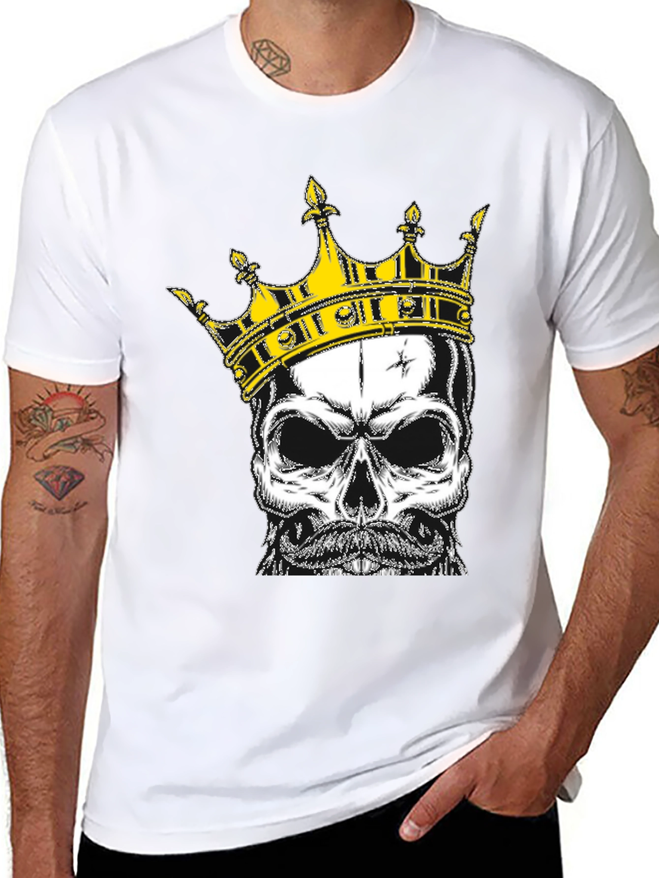 Black Skull King Graphic Tee - Black T-Shirt view 8