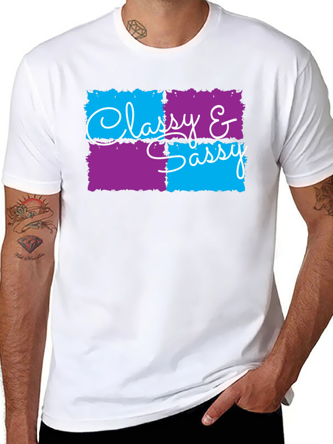 Black Classy & Sassy Graphic T-Shirt - Trendy Design view 8