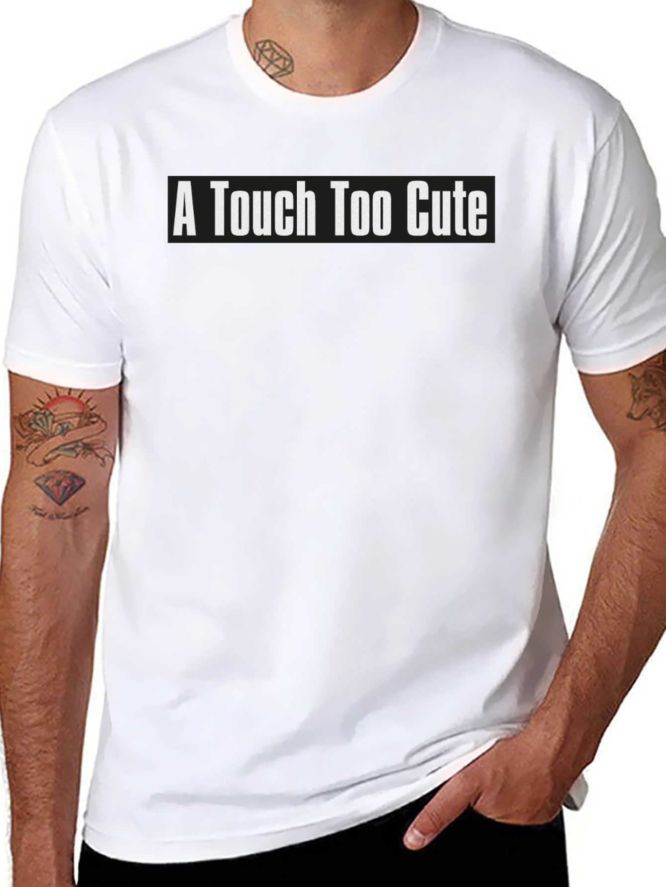 Black A Touch Too Cute Graphic Tee - Soft Cotton Blend view 8