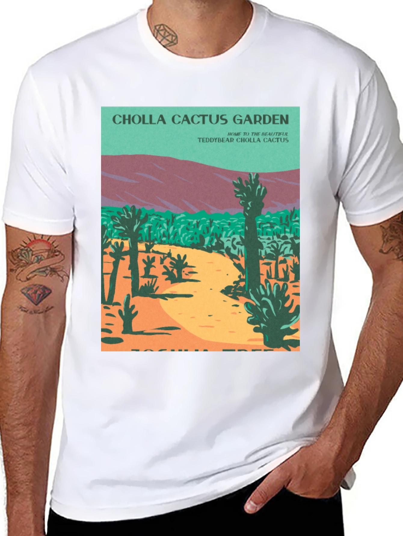 Black Cholla Cactus Garden Graphic Tee view 8