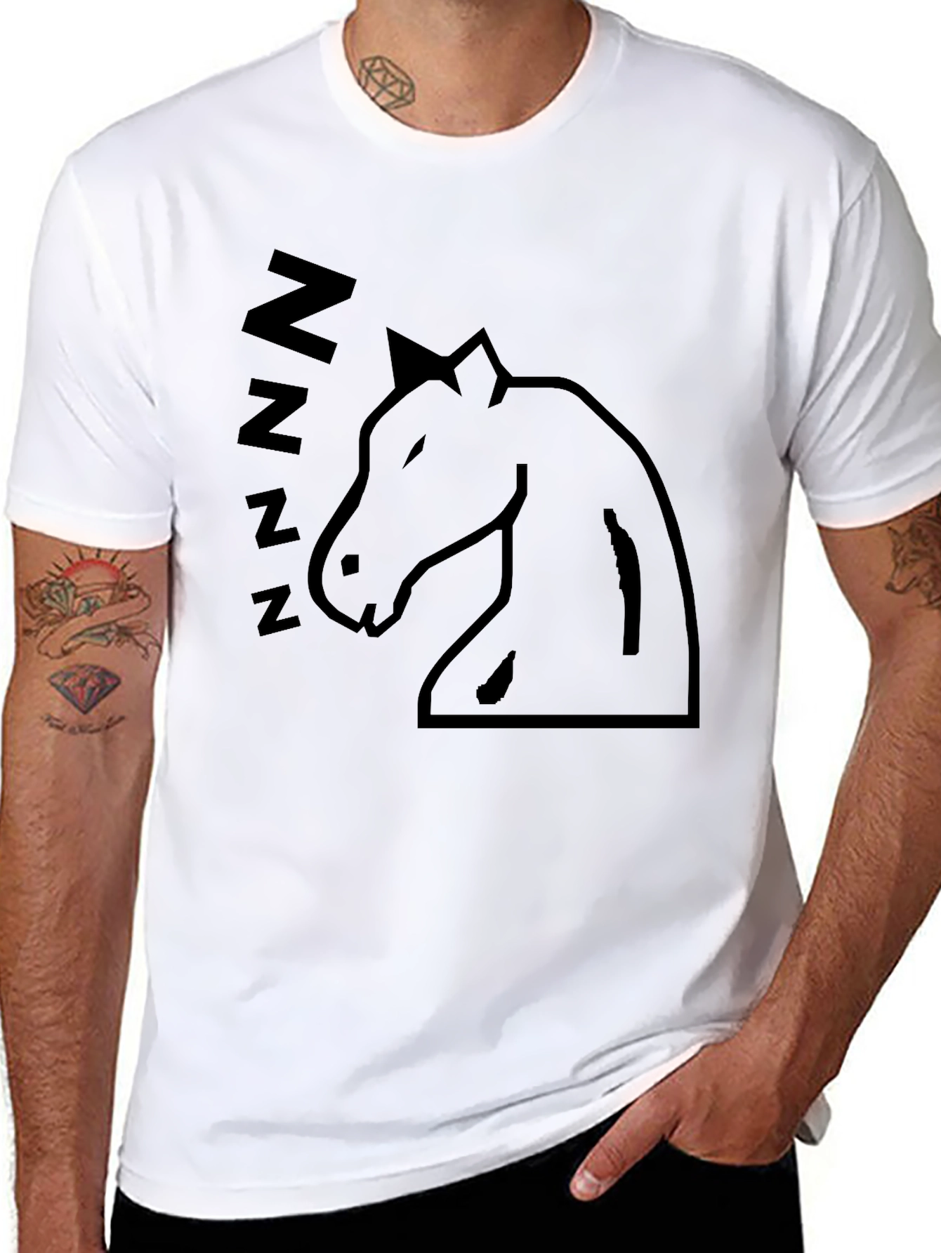 Black Sleeping Horse Graphic T-Shirt - Black view 8