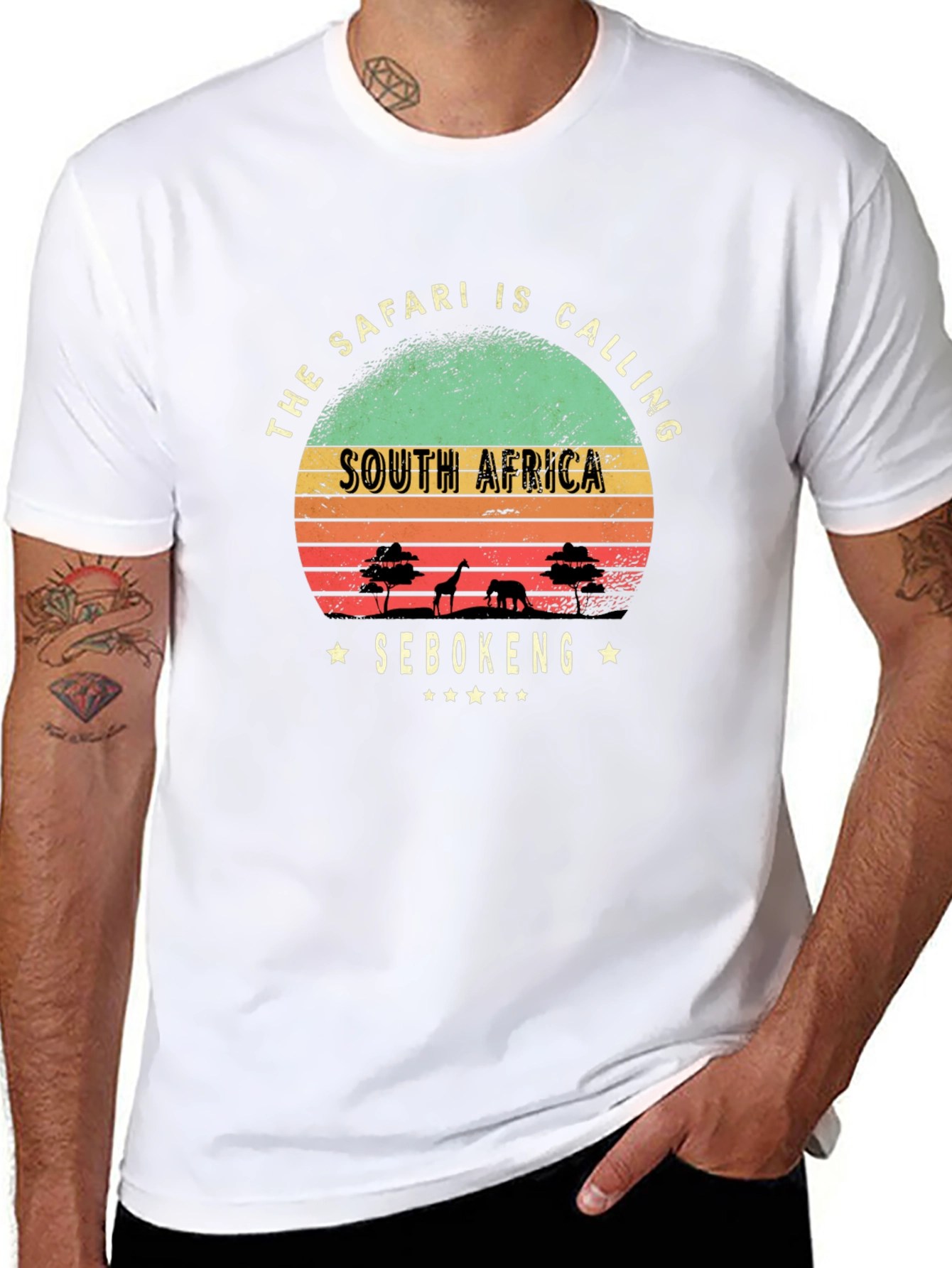 Black Safari Calling South Africa T-Shirt view 8