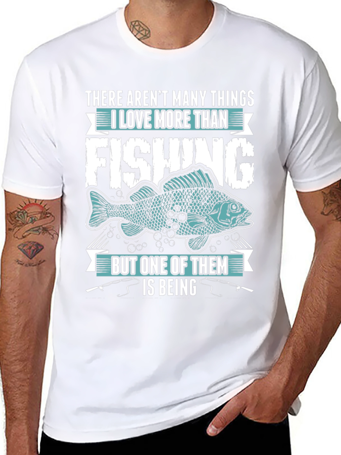 Black Fishing Lover T-Shirt - Many Things I Love view 8
