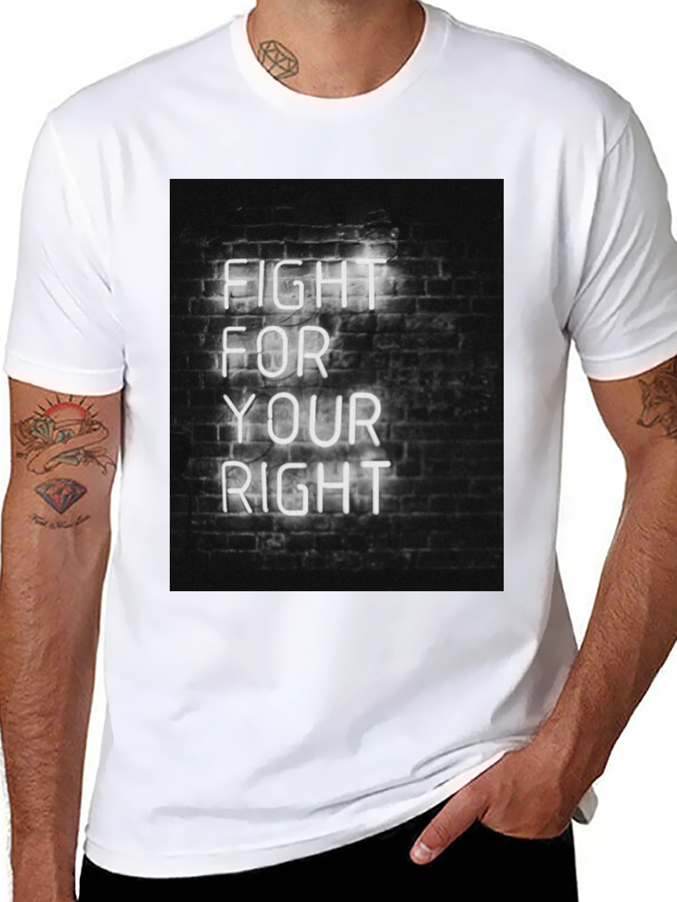 Black Fight For Your Right Tee view 8