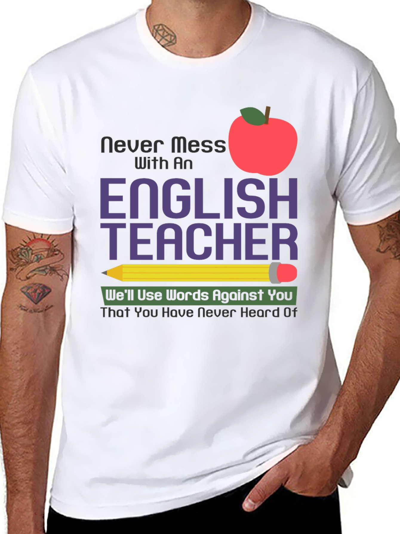 Black English Teacher Graphic T-Shirt view 8