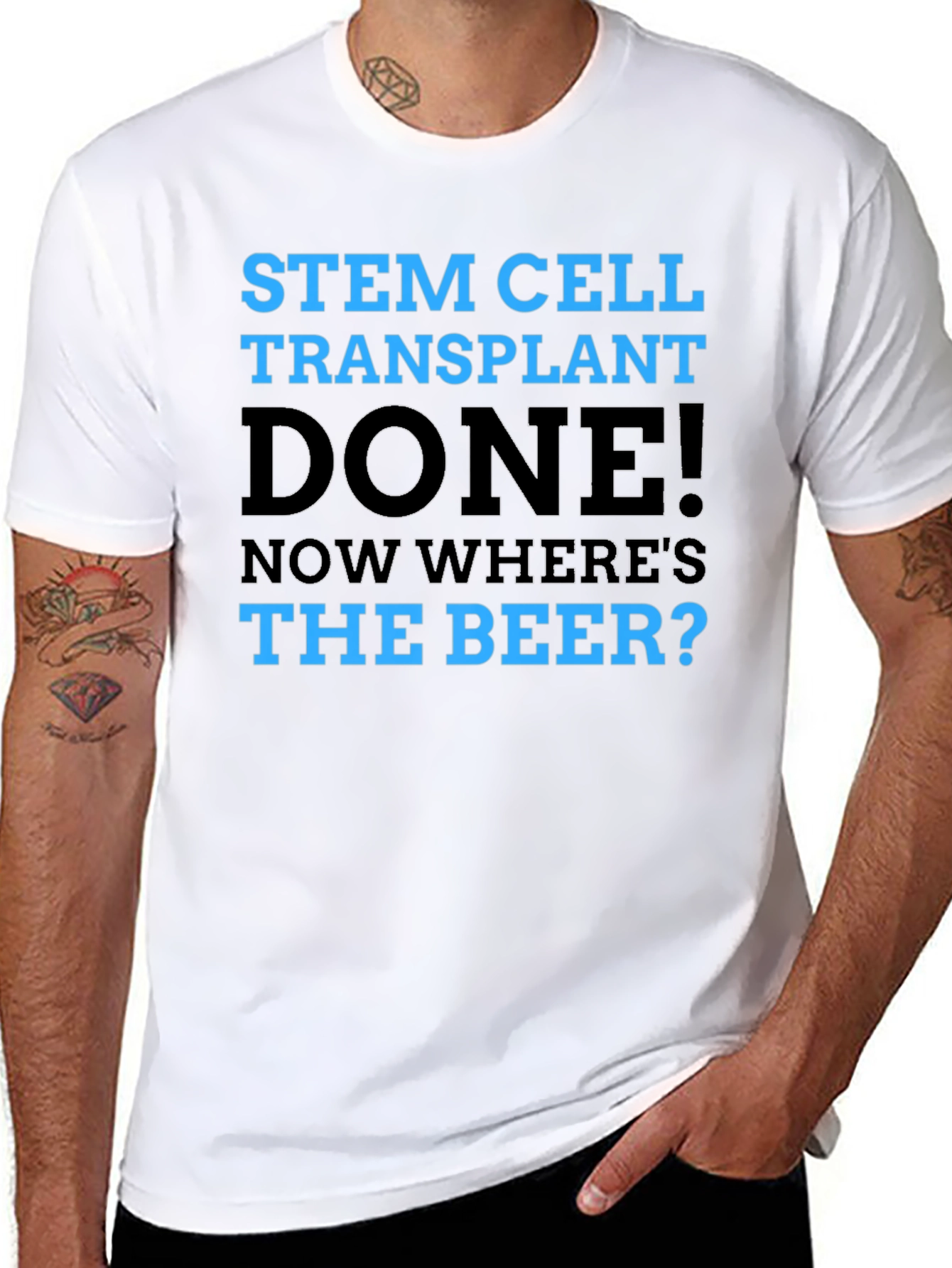 Black Stem Cell Transplant Done! Novelty Graphic T-Shirt view 8