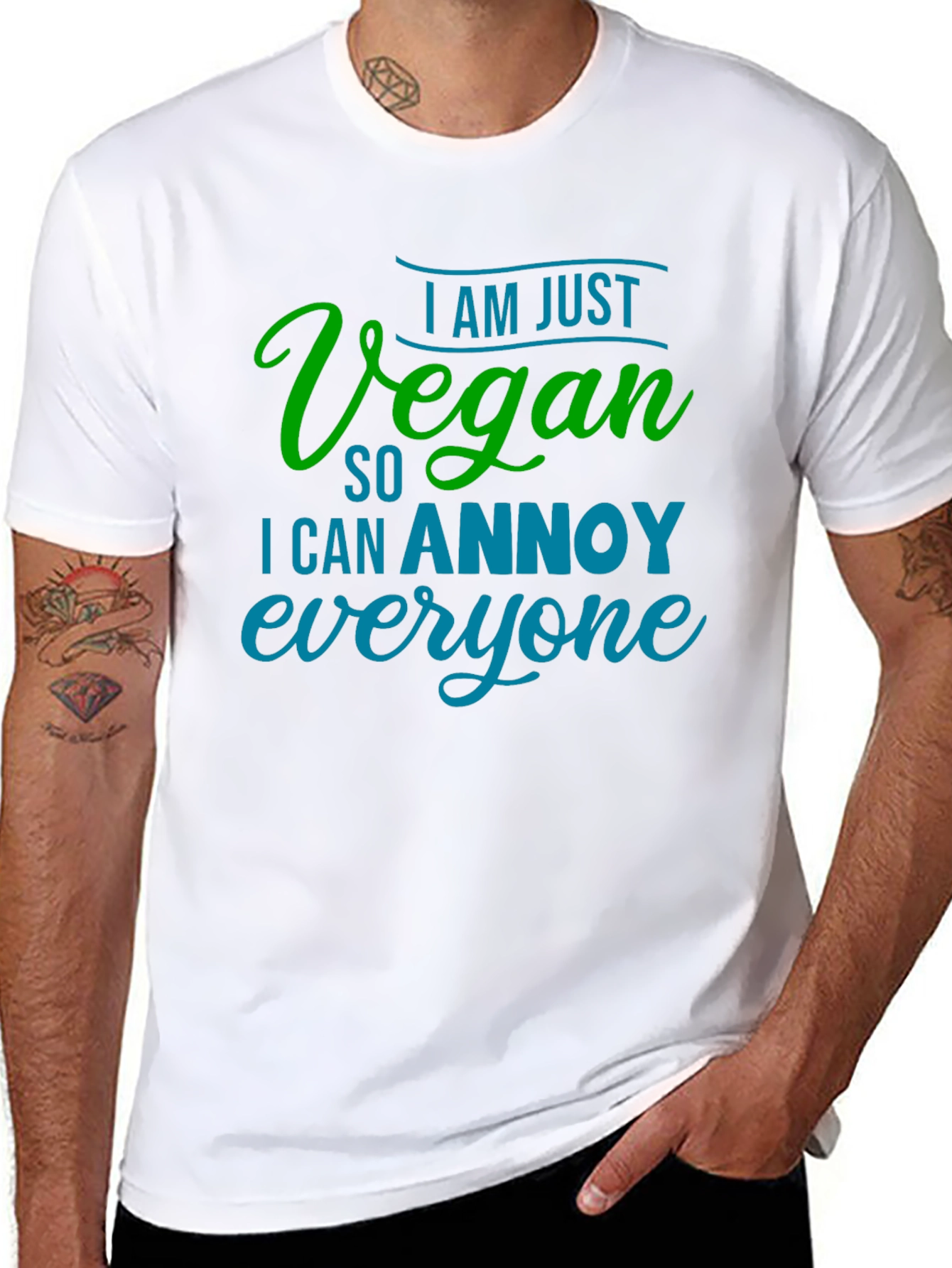Black Vegan Annoy Funny Graphic Tee view 8