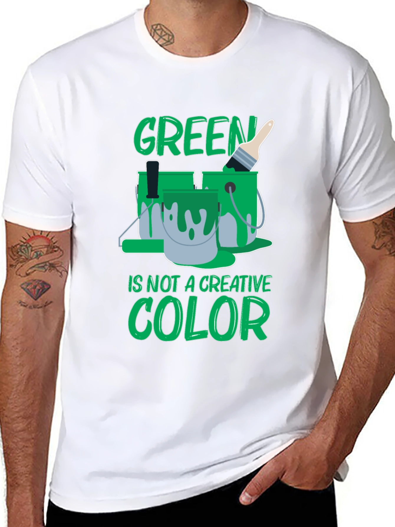 Black Green Is Not a Creative Color Graphic Tee view 8